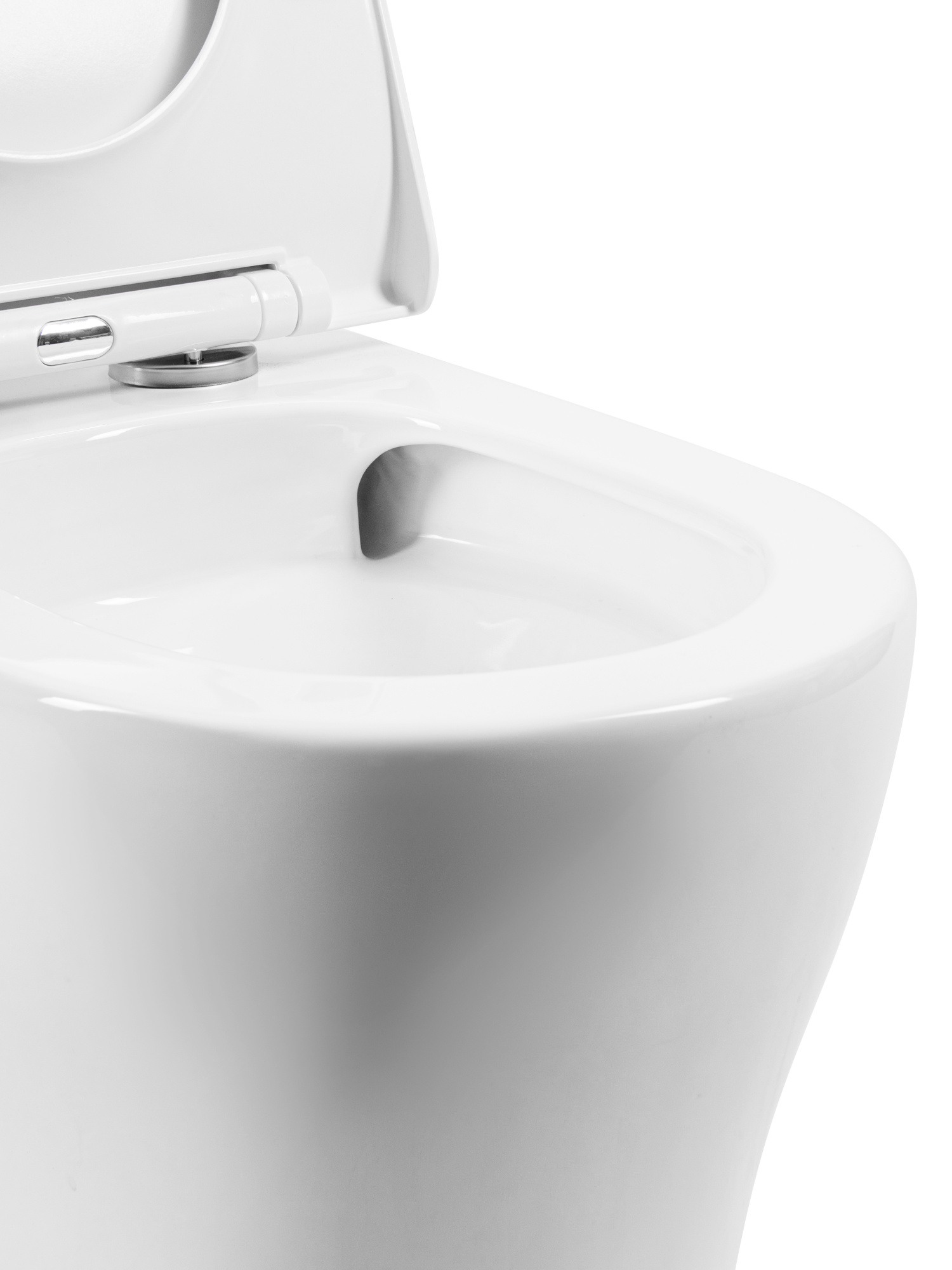 Унитаз-моноблок T1085 безободковый круговой смыв, сиденье тонкое ДП, арматура (с гофрой и подводкой)