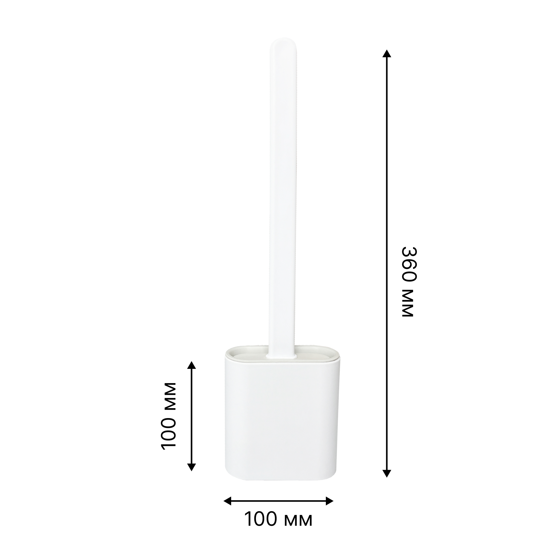 Ершик для унитаза силиконовый подвесной без сверления, белый "Kleber Lite"