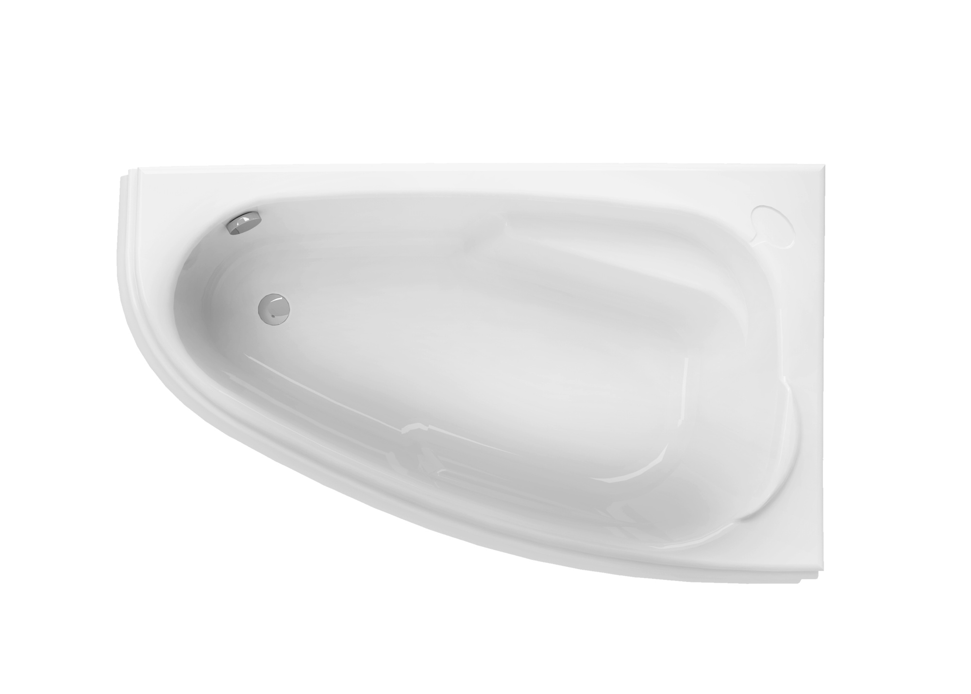 Ванна асимметр. JOANNA : 140*90,правая,УЛЬТРА БЕЛЫЙ, Сорт 1 (Cersanit) без ножек