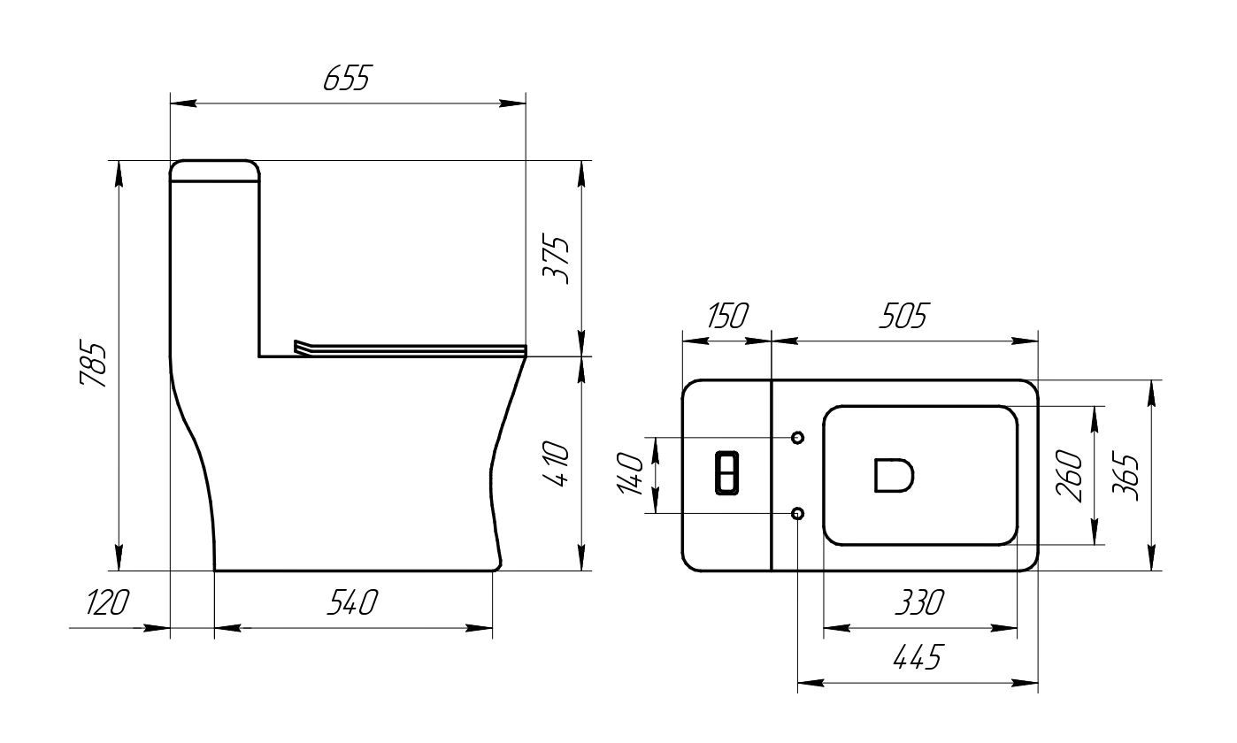 Унитаз-моноблок SM9608, сиденье тонкое ДП, арматура (с гофрой и подводкой)