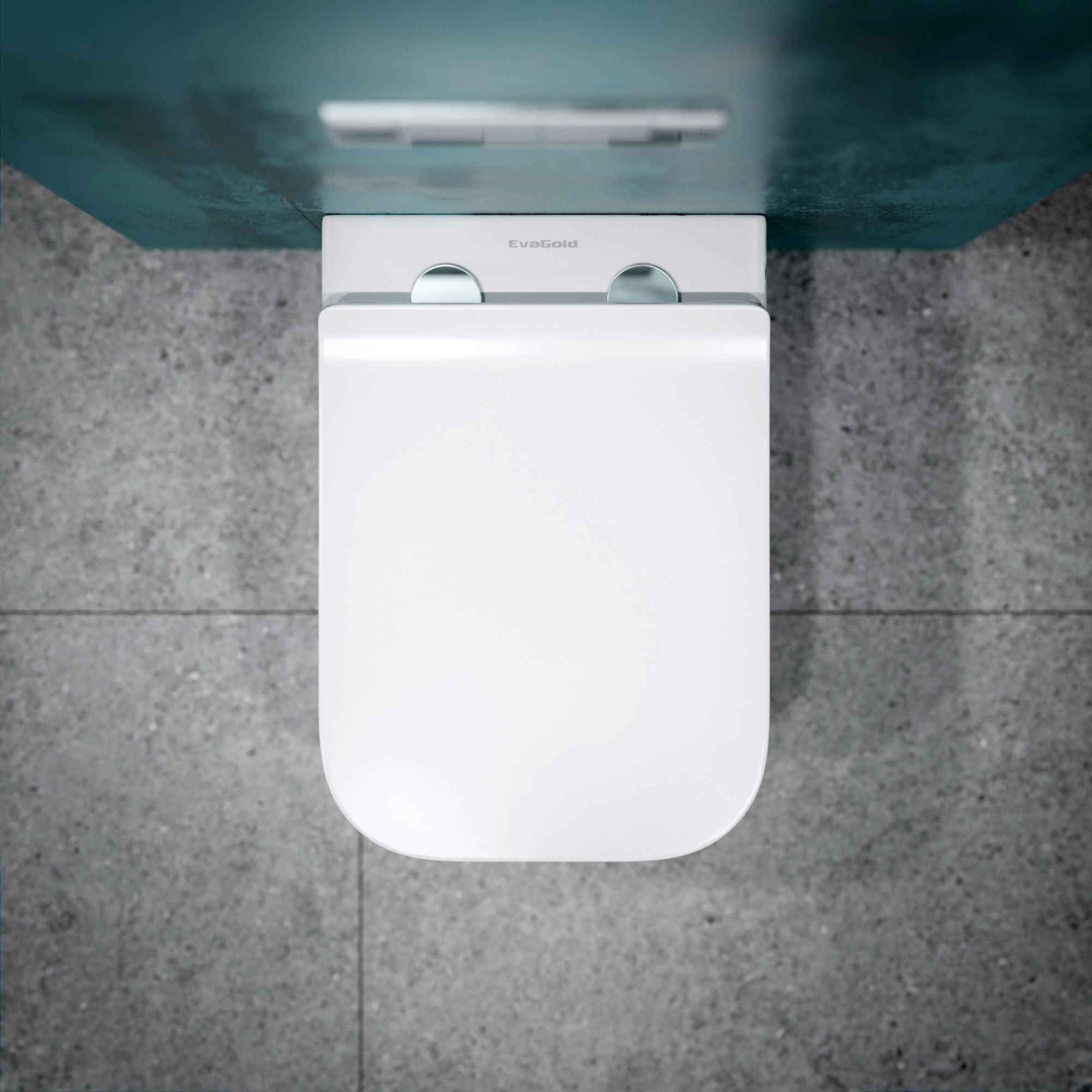 Унитаз подвесной K633MD белый мрамор безободковый, сиденье тонкое ДП, крепления