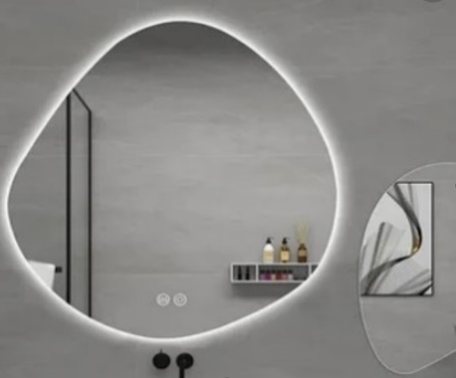 Зеркало Onyx 75х80 light криволинейное с LED подсветкой (2 варианта навеса)