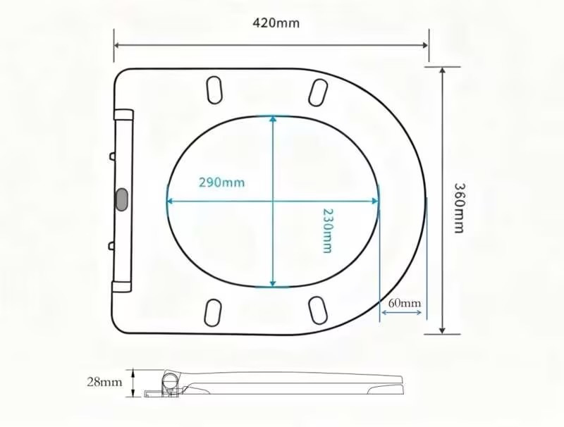 Сиденье ДП с доводчиком для унитаза EG309T, EG310T, EG311T, EG312T (подходит к EG302, TR1197, K709T, K710T)