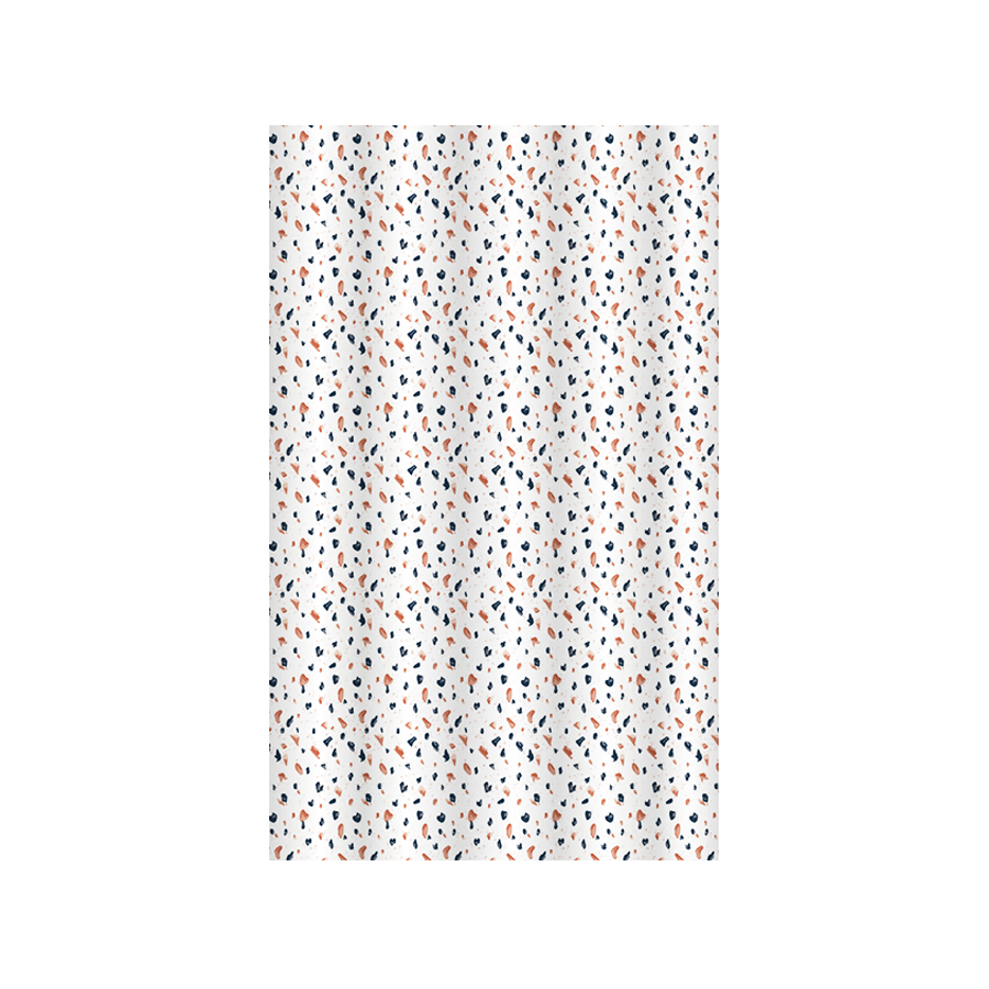 Т Штора для ванной Delphinium "Керама" полиэстер 180х180см, 12 колец, мультиколор