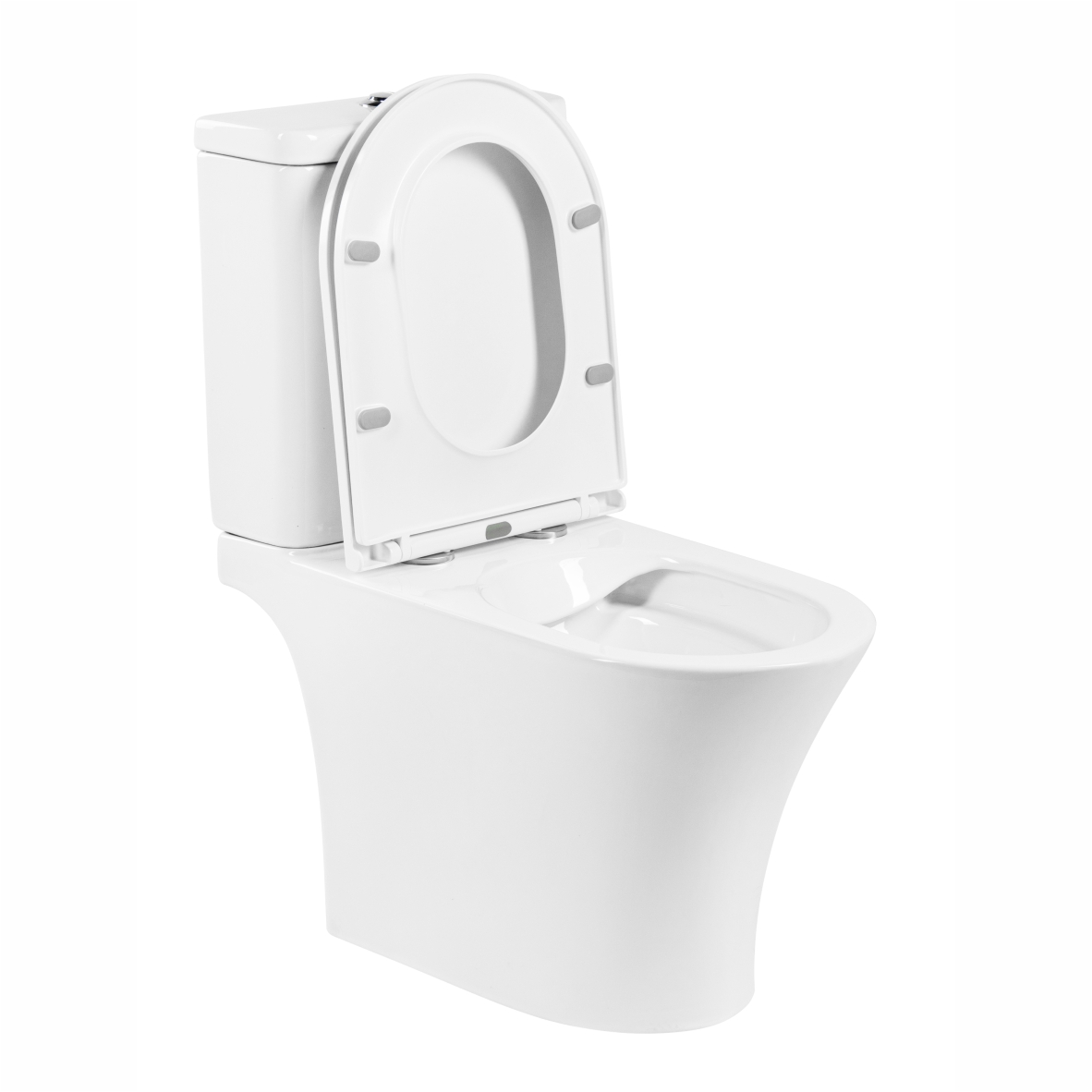 A2801 Унитаз-компакт, безободковый, сиденье тонкое ДП, крепления, арматура, гориз. выпуск