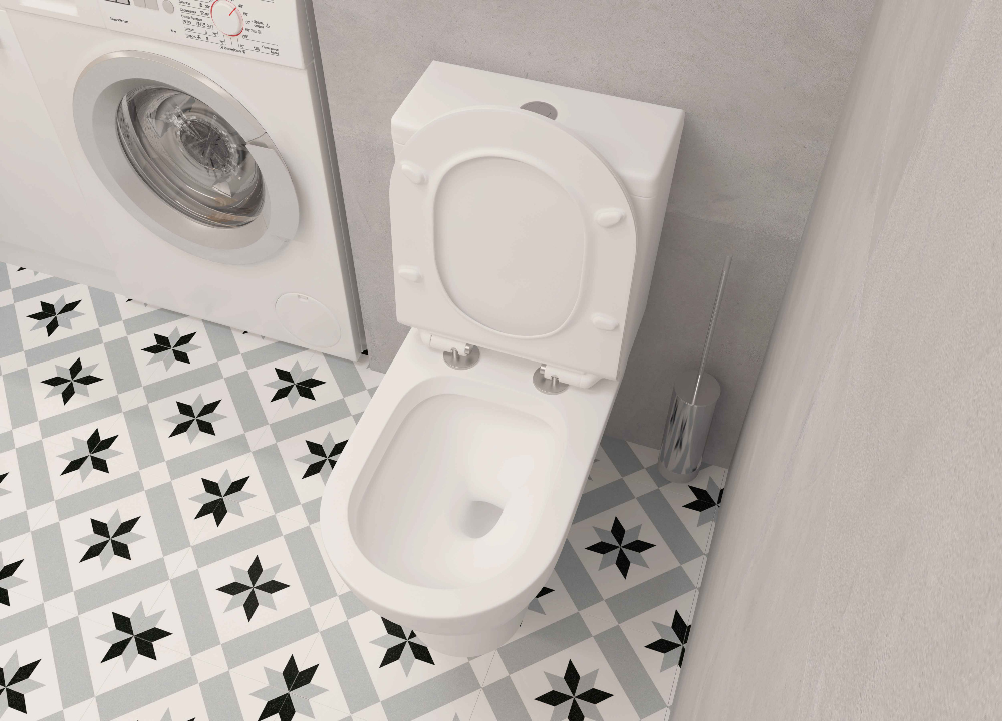 A080 Унитаз-компакт, сиденье тонкое ДП, крепления, арматура, гориз. выпуск