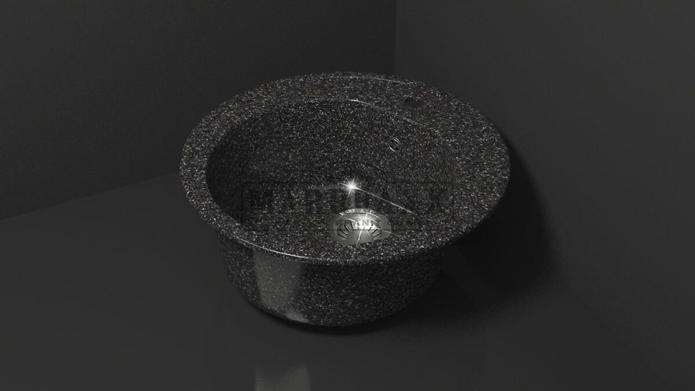 Мойка композит. MARRB.Z3Q4 КРУГЛАЯ, черный, 510*510*191 без сифона