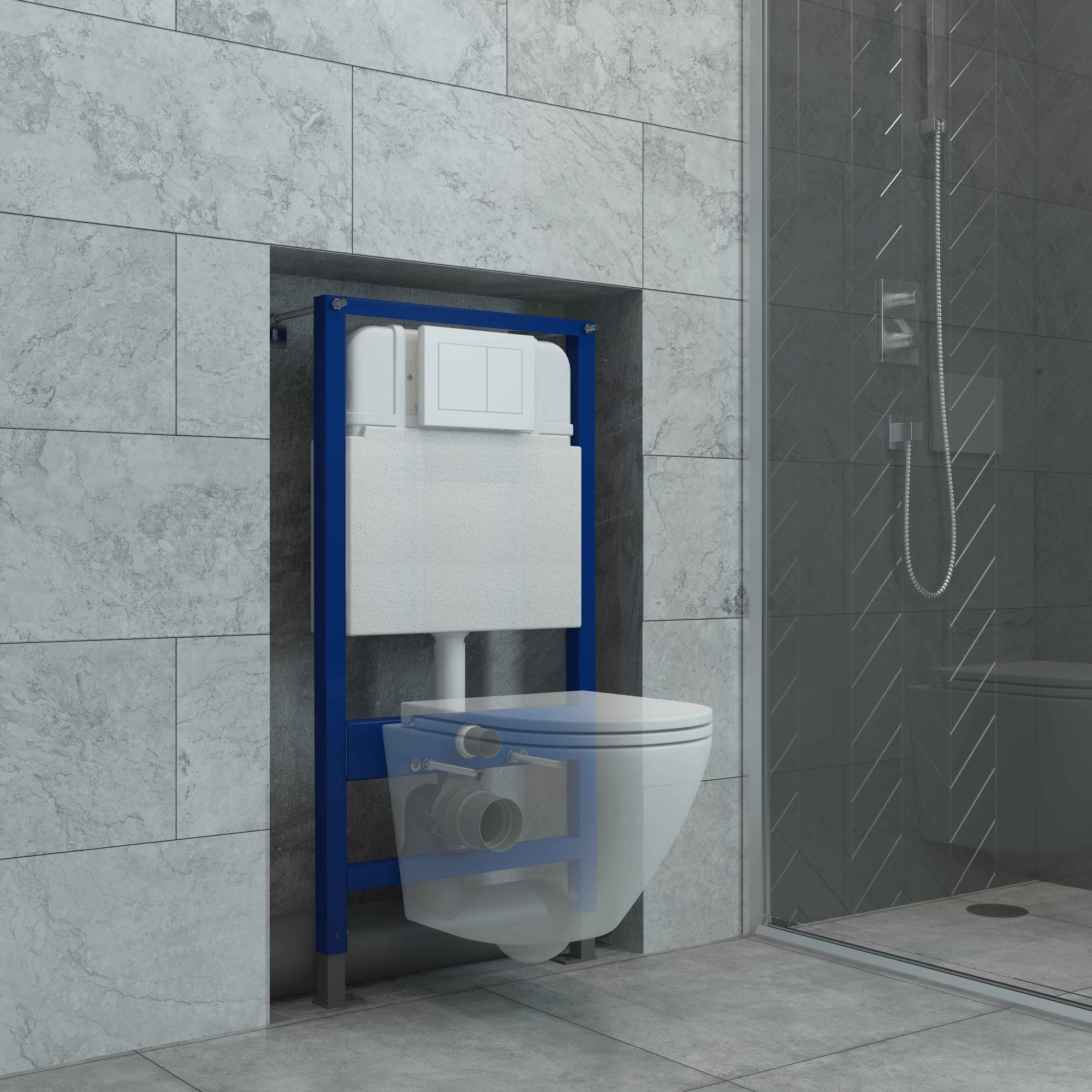 Кнопка смыва EvaGold 545-1 пластик квадрат белая глянец для инсталляции 545