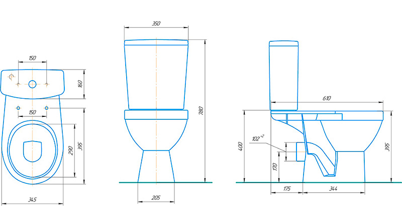 Унитаз-компакт "Рим" белый Киров, универсальный выпуск, сид. микролифт, армат. 3/6