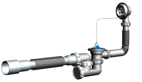 V255 Сиф для ванн рег.с вып.и пер.с г.т40*40/50(30)