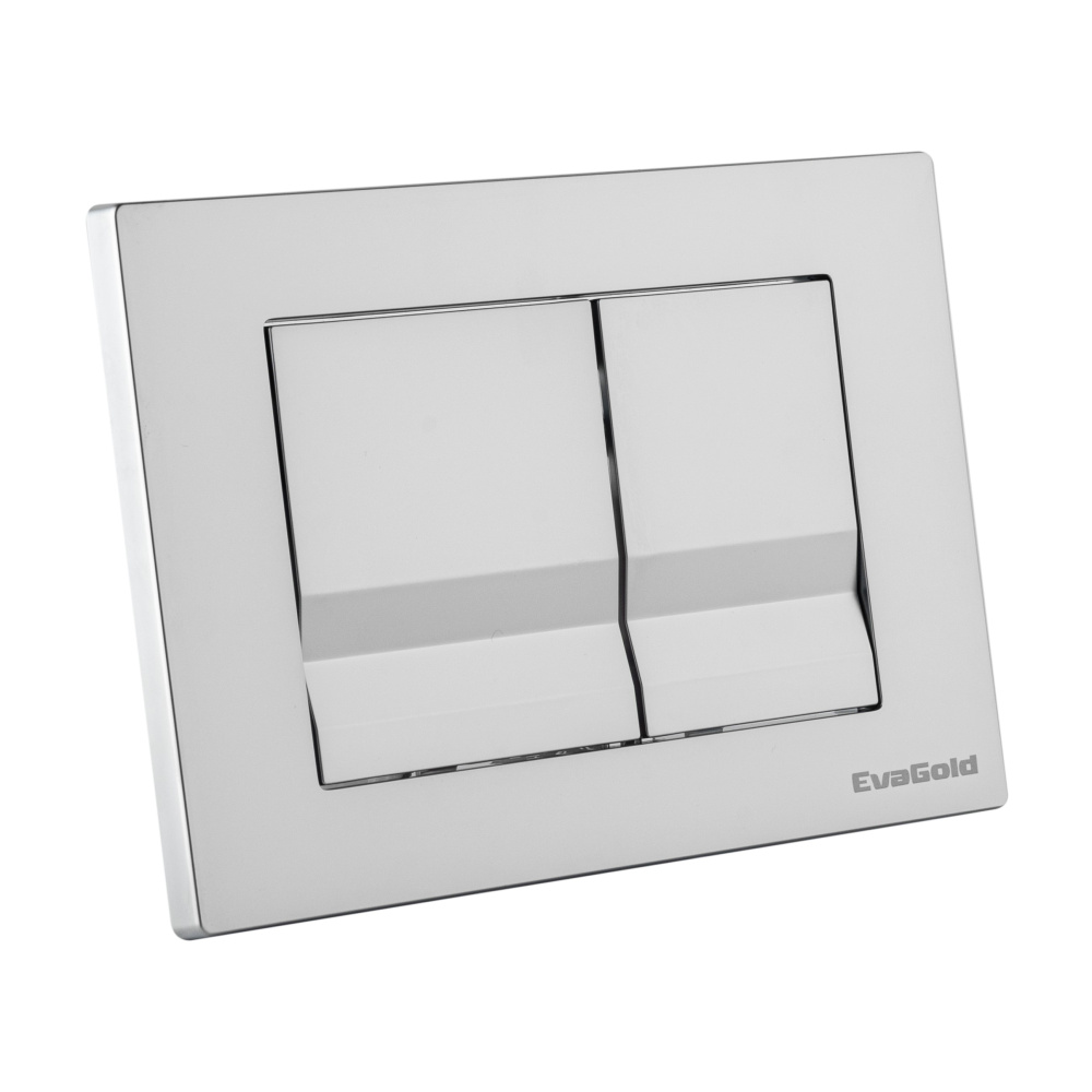 Кнопка смыва EvaGold 01, пластик квадрат хром матовый для инсталляции EvaGold 400 и EvaGold 500