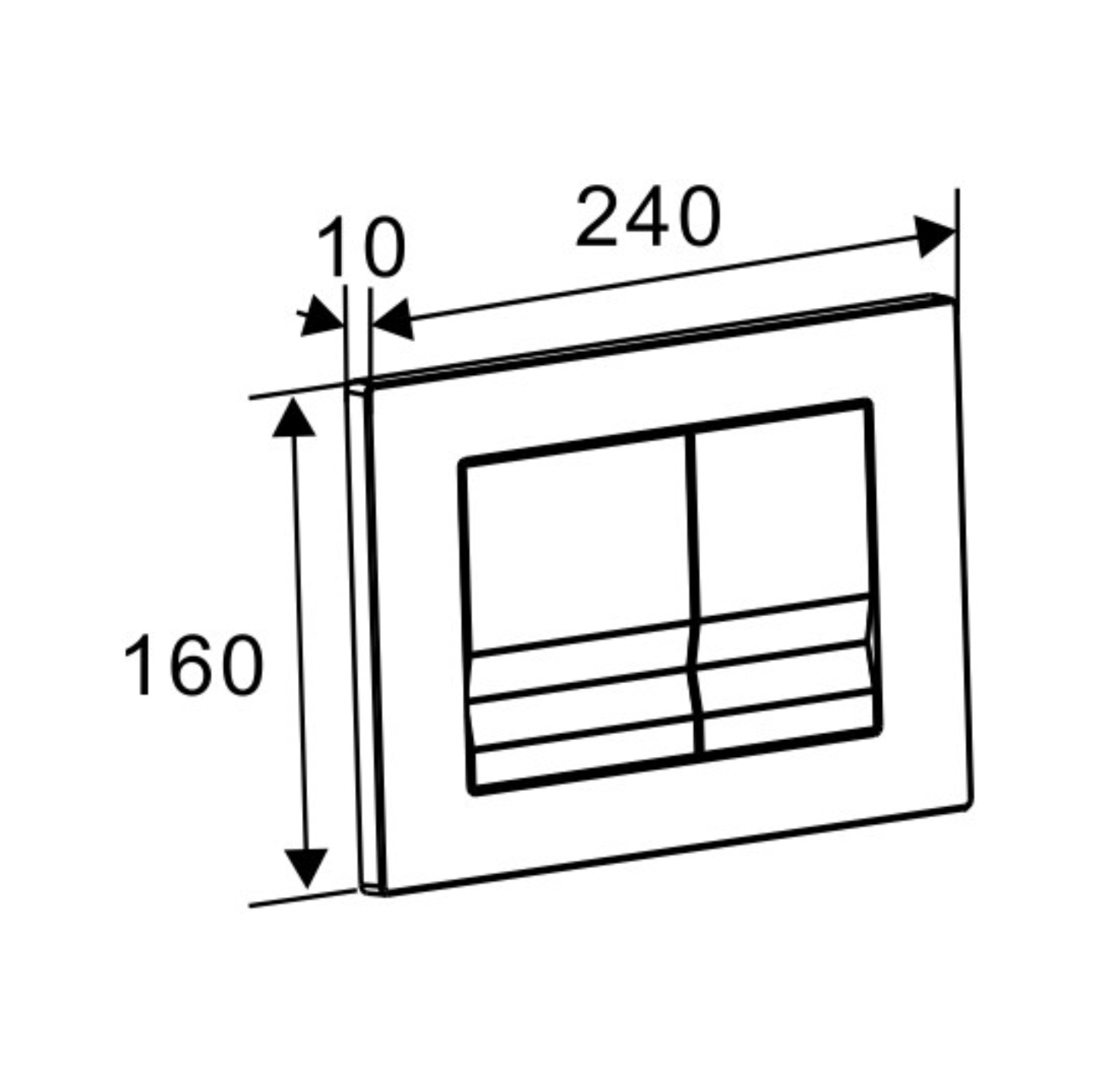 Кнопка смыва EvaGold 01, пластик квадрат черный матовый для инсталляции EvaGold 400 и EvaGold 500