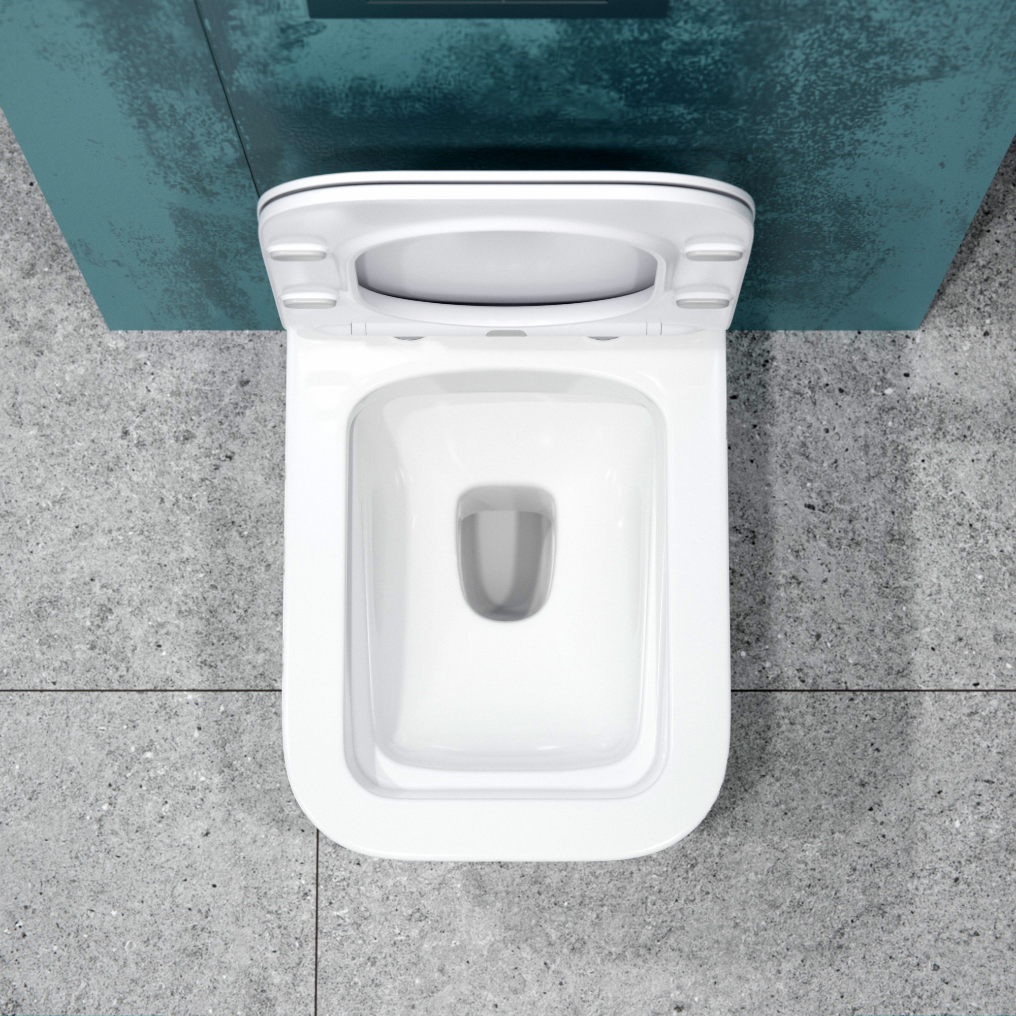 Унитаз подвесной K633MD белый мрамор безободковый, сиденье тонкое ДП, крепления