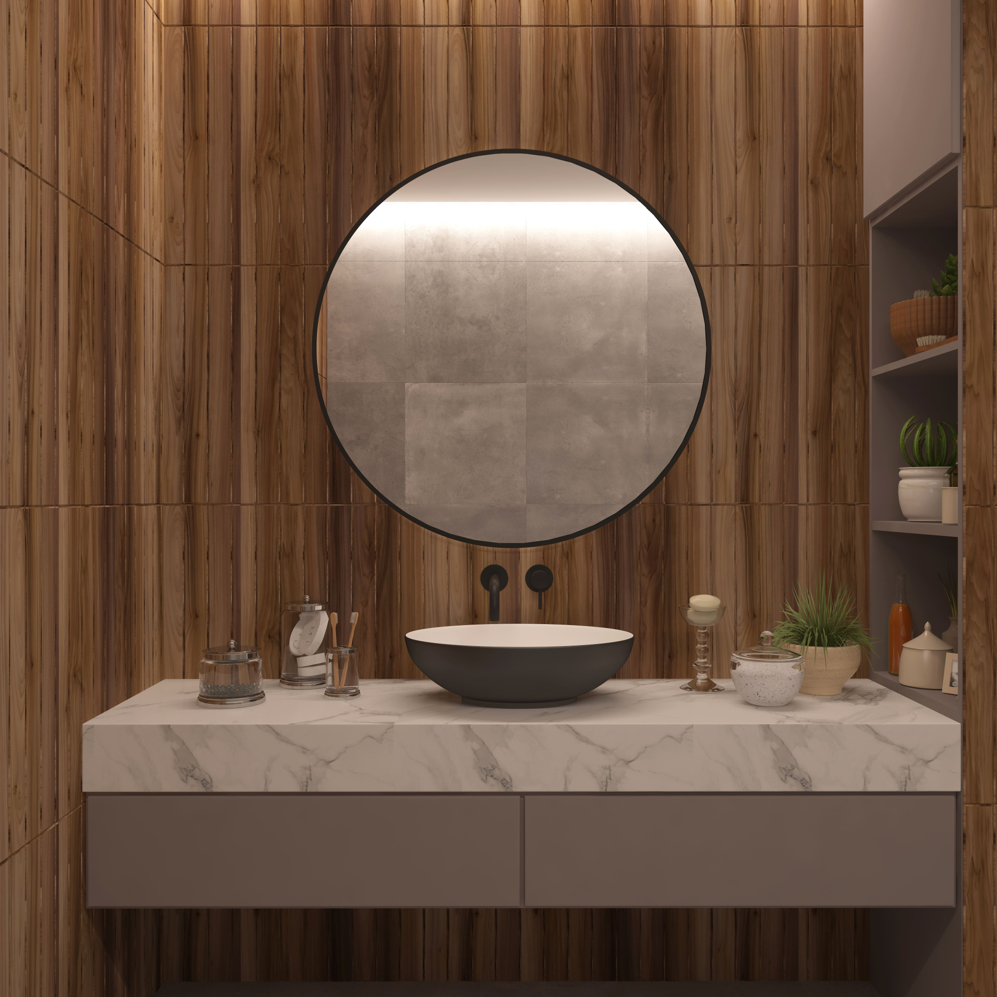 Умывальник накладной A433WGM серый матов+белый матов овальный без перелива (515*390*145 мм)