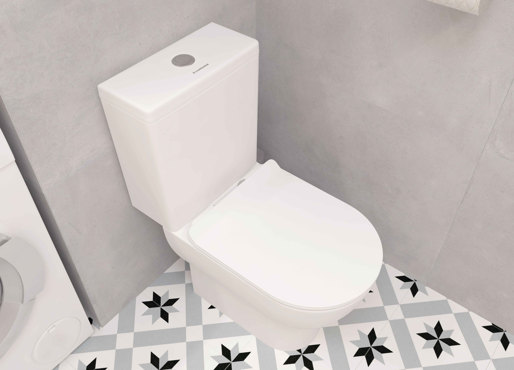 A080 Унитаз-компакт, сиденье тонкое ДП, крепления, арматура, гориз. выпуск