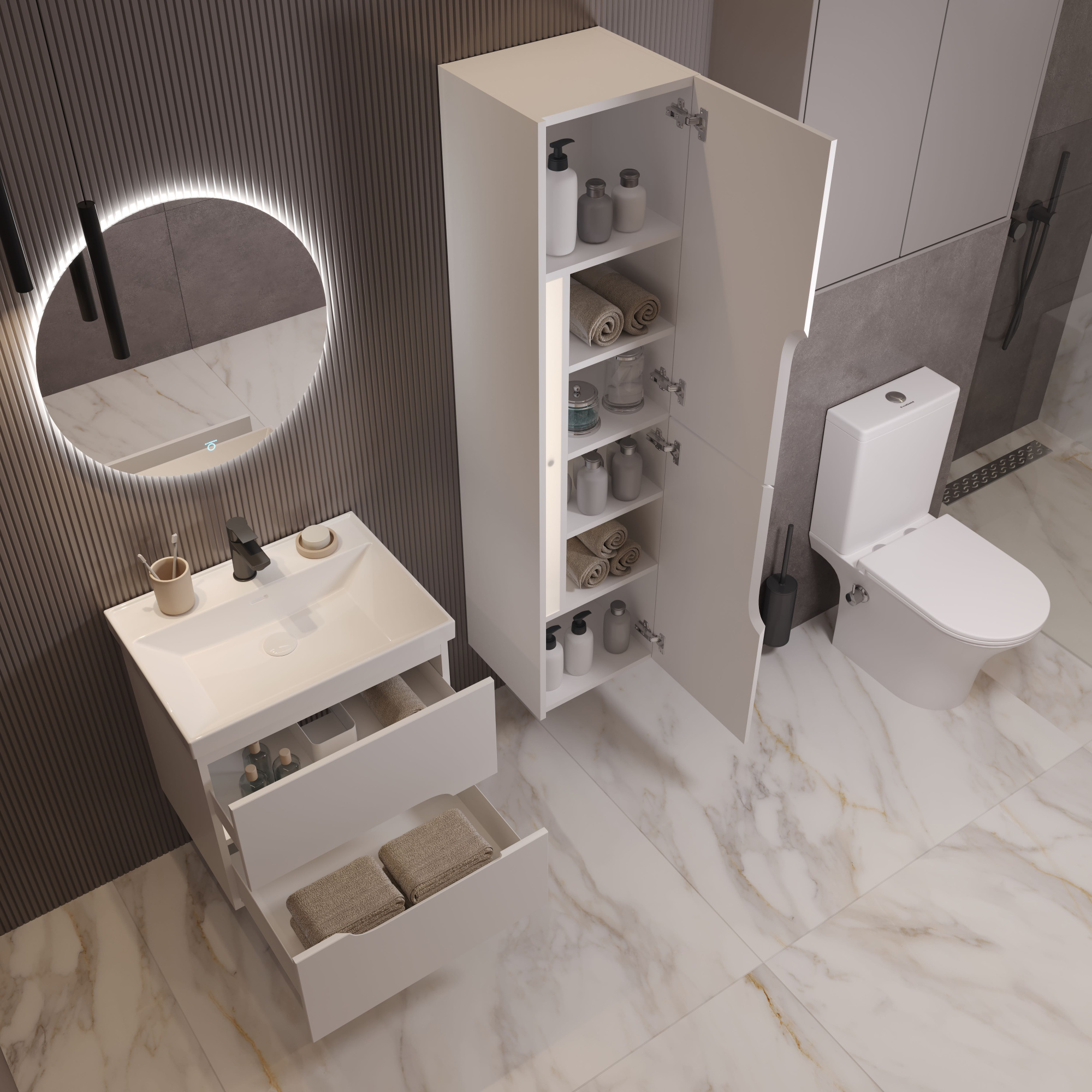 40 Пенал-шкаф Шелл 40 белый