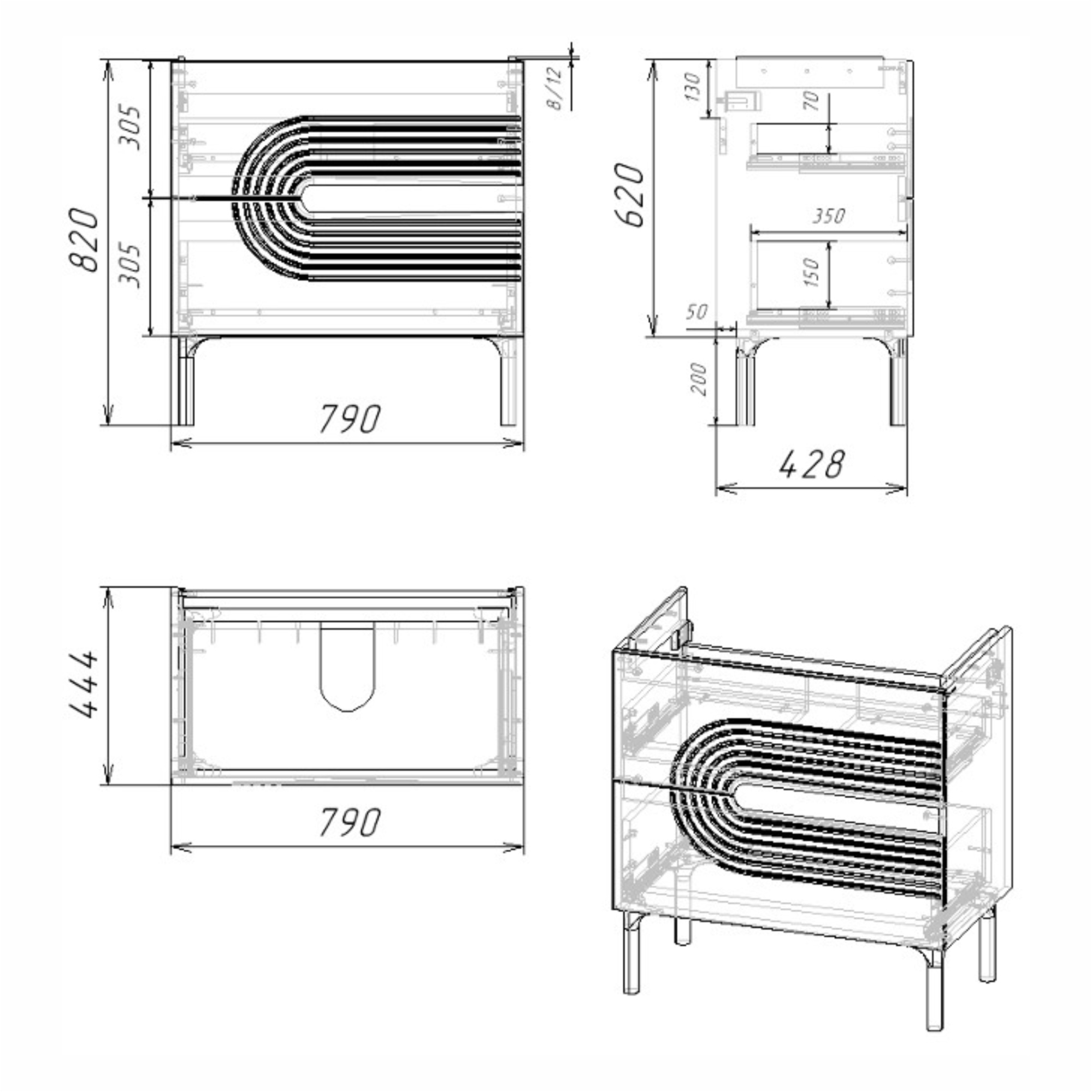 80 Тумба "Селеста 80" (ум. Грэмми 800, Фостер 800, Como 80)