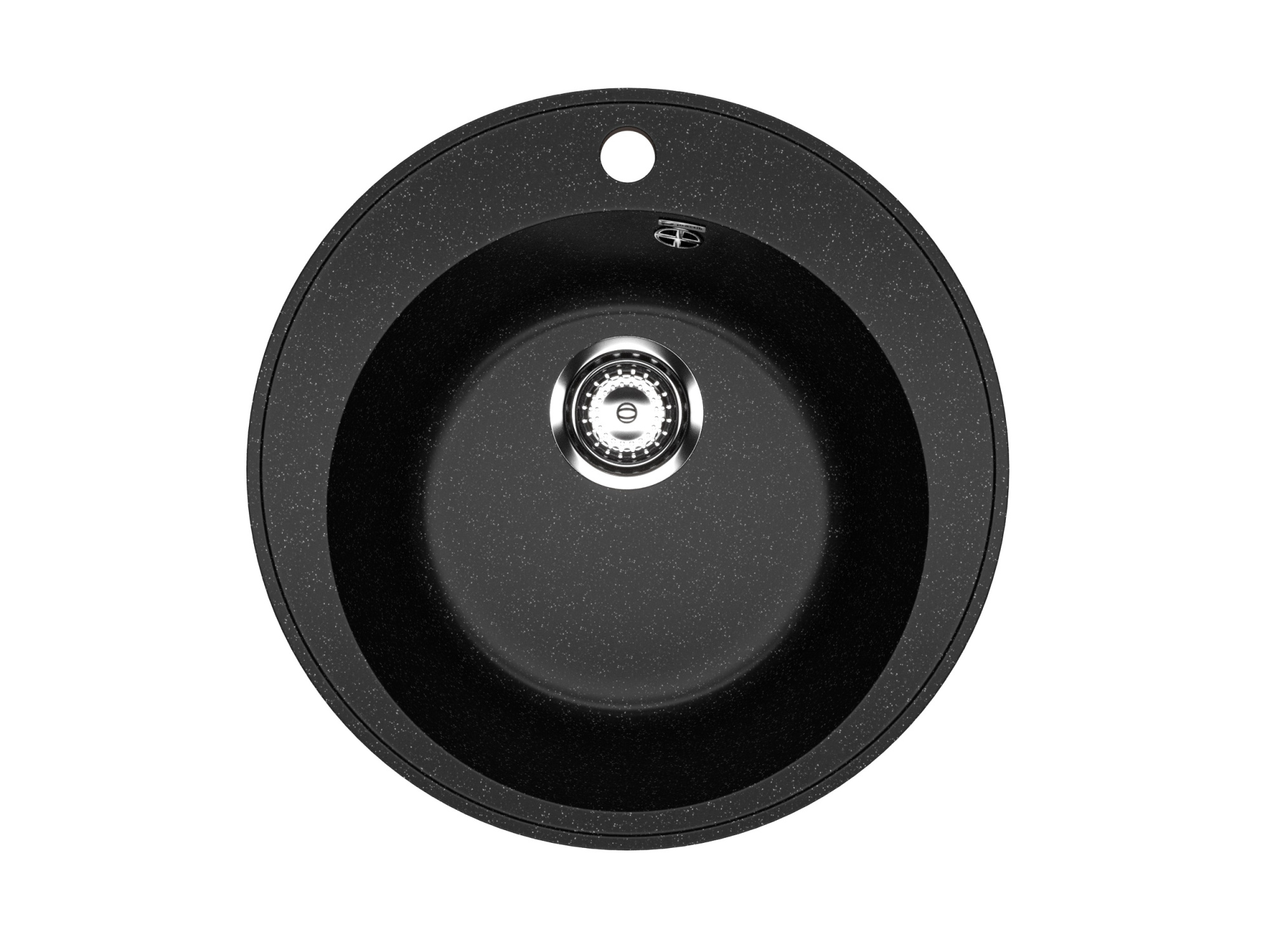 Мойка композит.Practik PR-M 475-004 КРУГЛАЯ черный оникс 475*475*195 без сифона