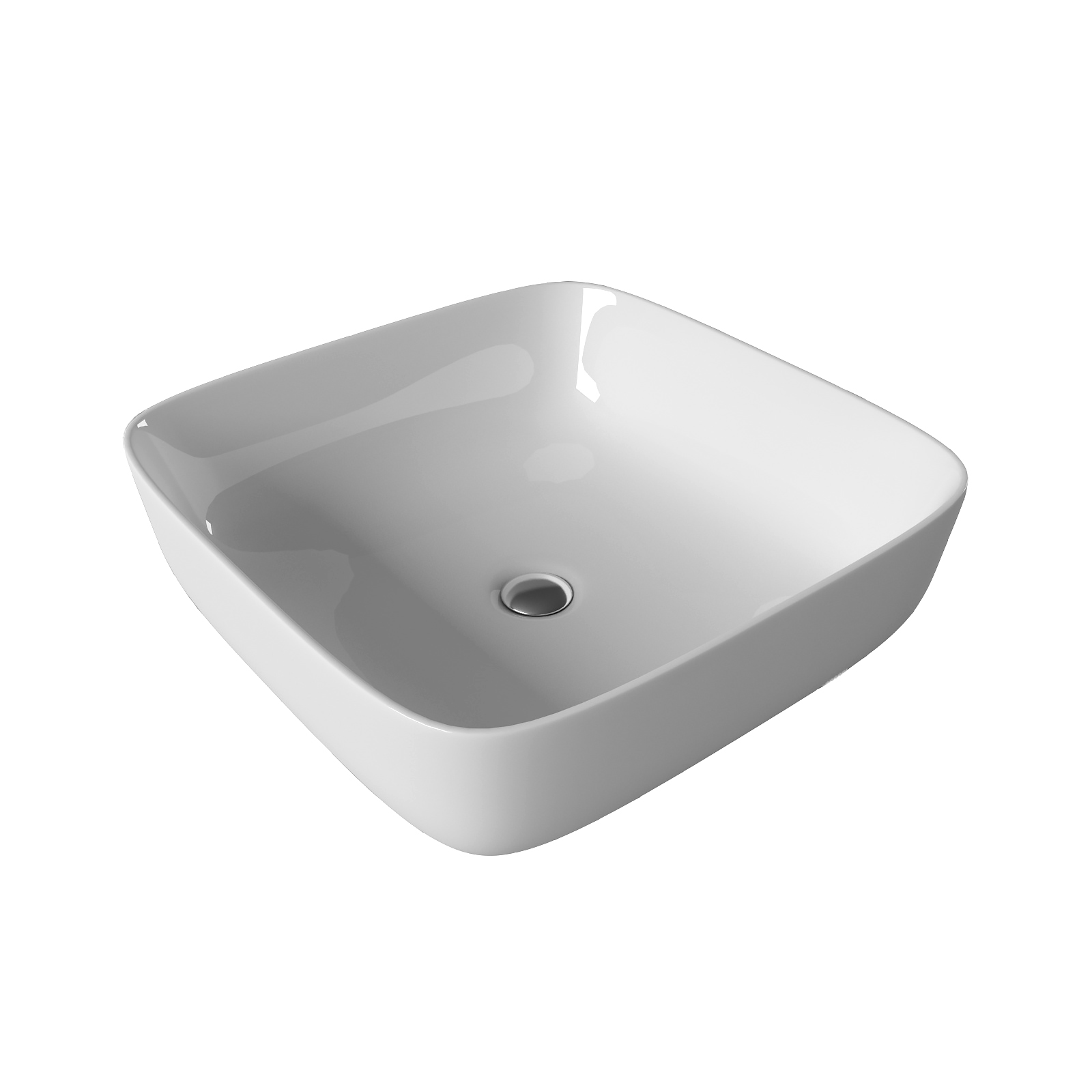 Умывальник накладной A423 квадратный без перелива (385*385*140 мм)