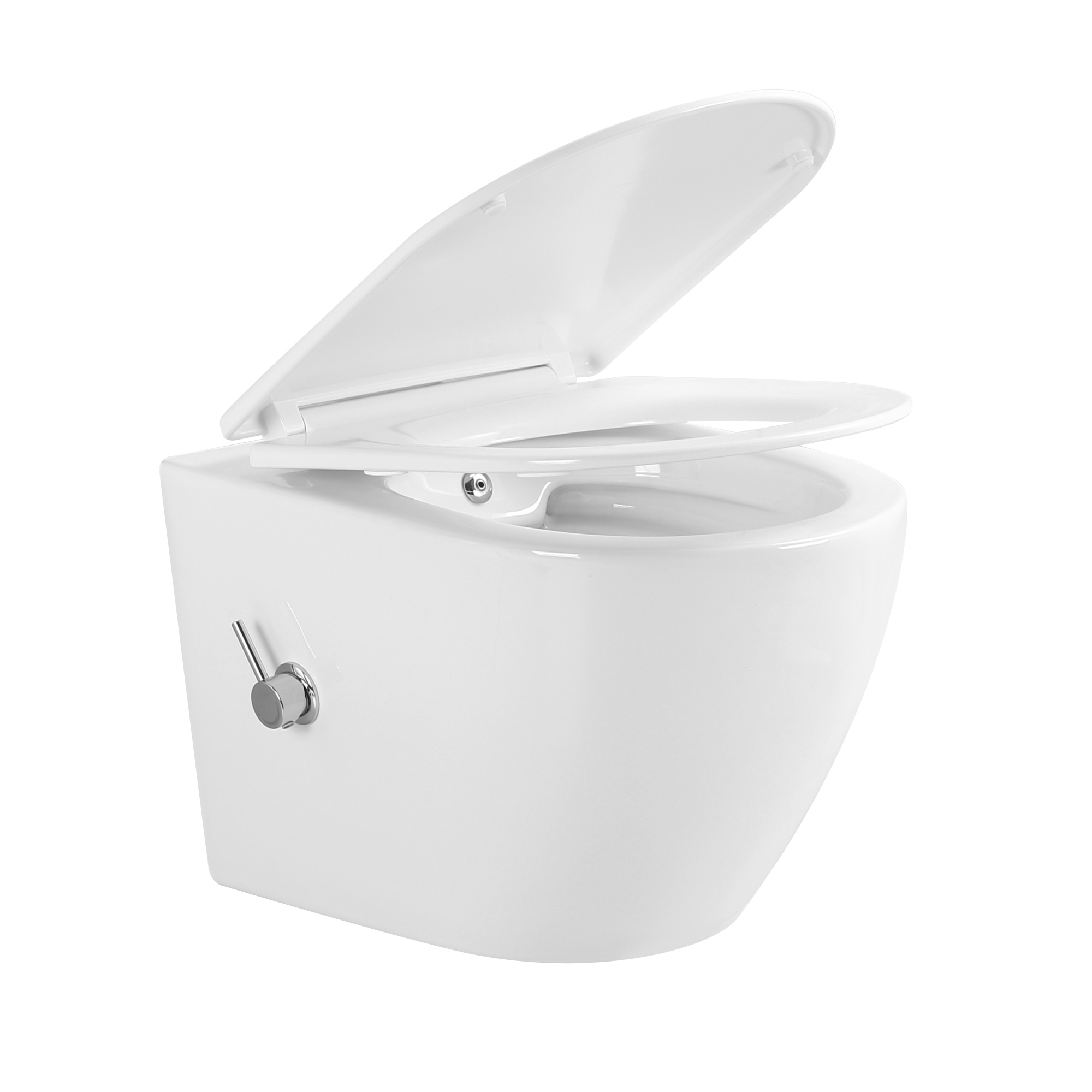 Унитаз подвесной EG100B с биде безободковый, сиденье тонкое ДП, крепления