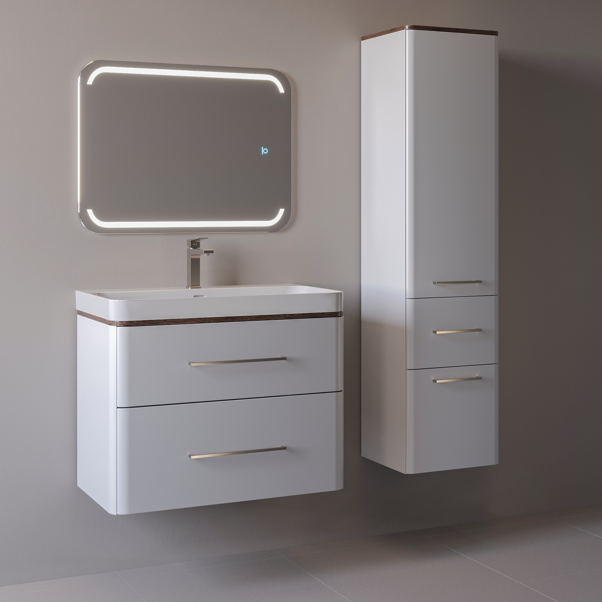 80 Подвесная тумба "Перл 80" белый (ум. Мирра 80)