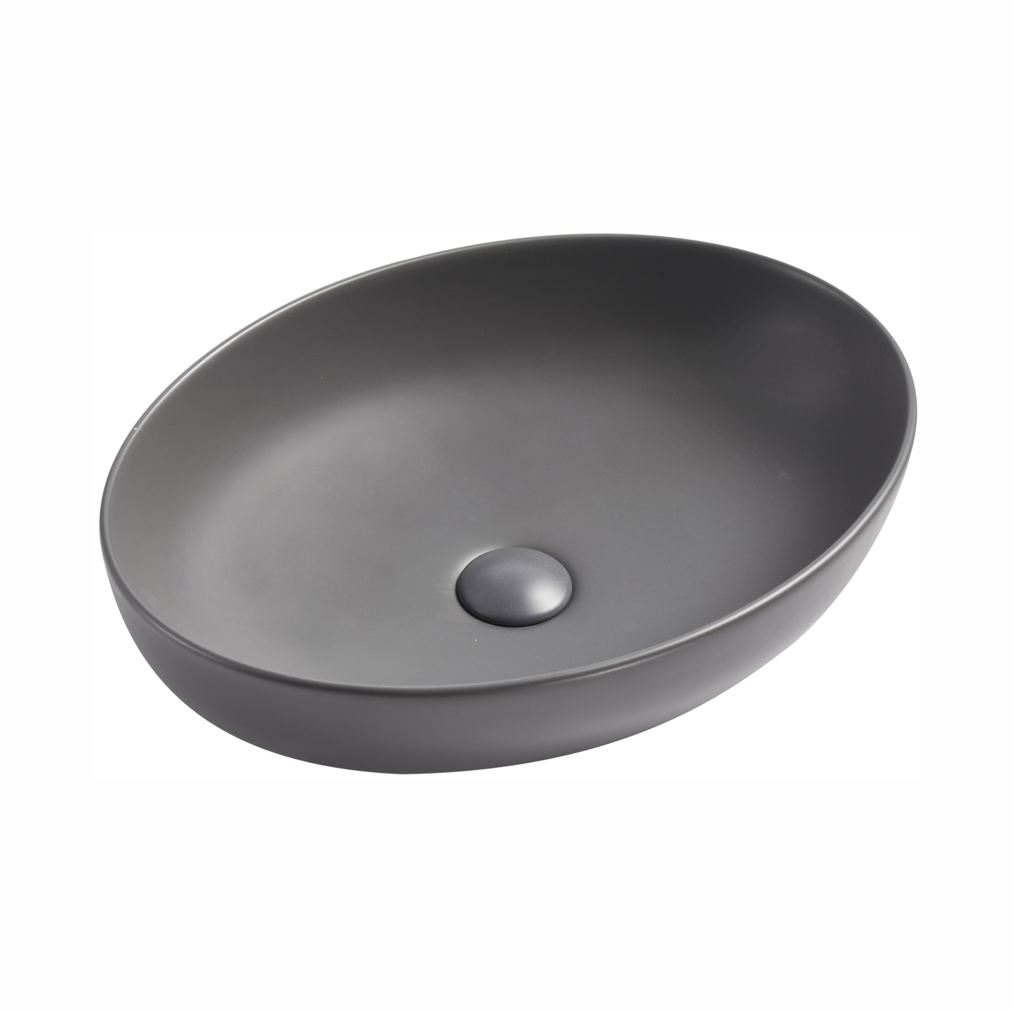 Умывальник накладной A433CDGRM серый матовый овальный без перелива (515*390*145 мм)