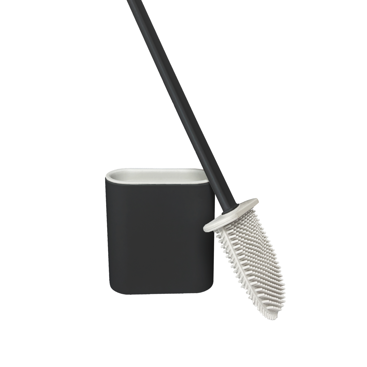 Ершик для унитаза силиконовый подвесной без сверления, черный "Kleber Lite"