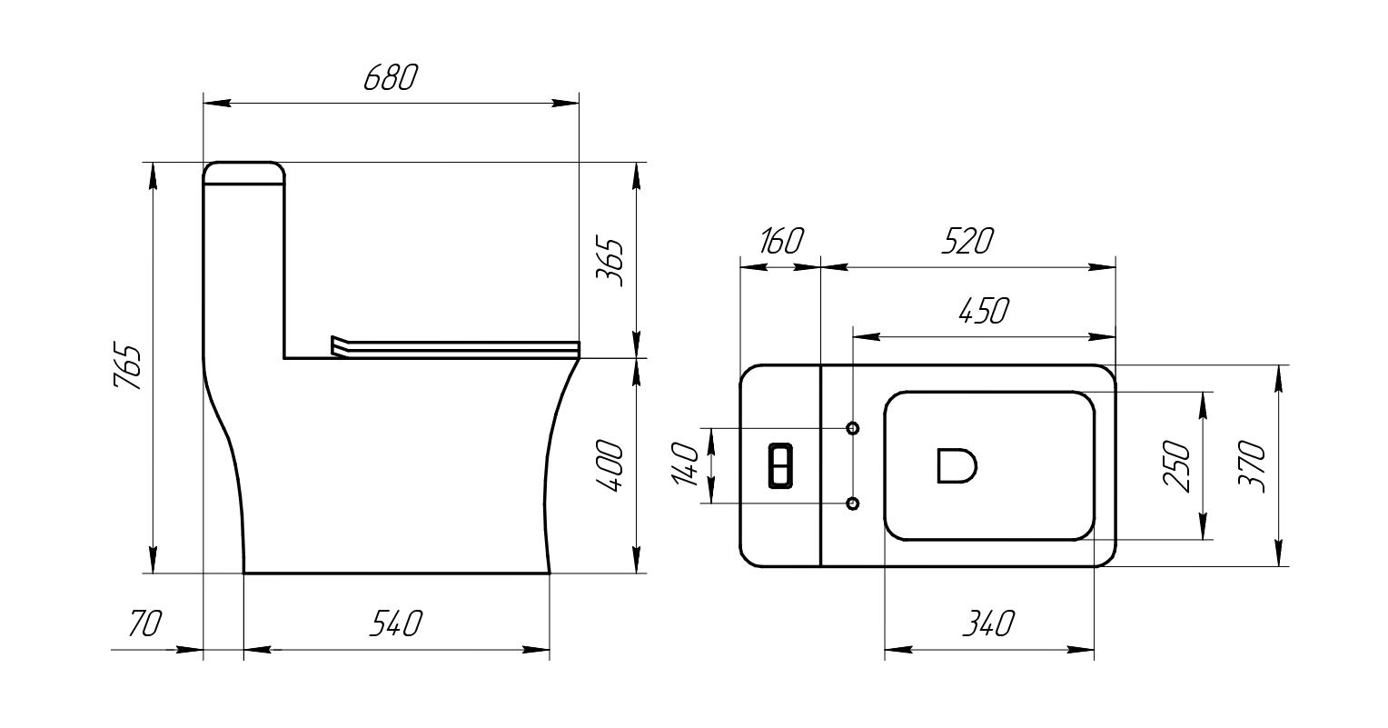 Унитаз-моноблок SM9615 МРАМОР безободковый, сиденье тонкое ДП, арматура (с гофрой и подводкой)