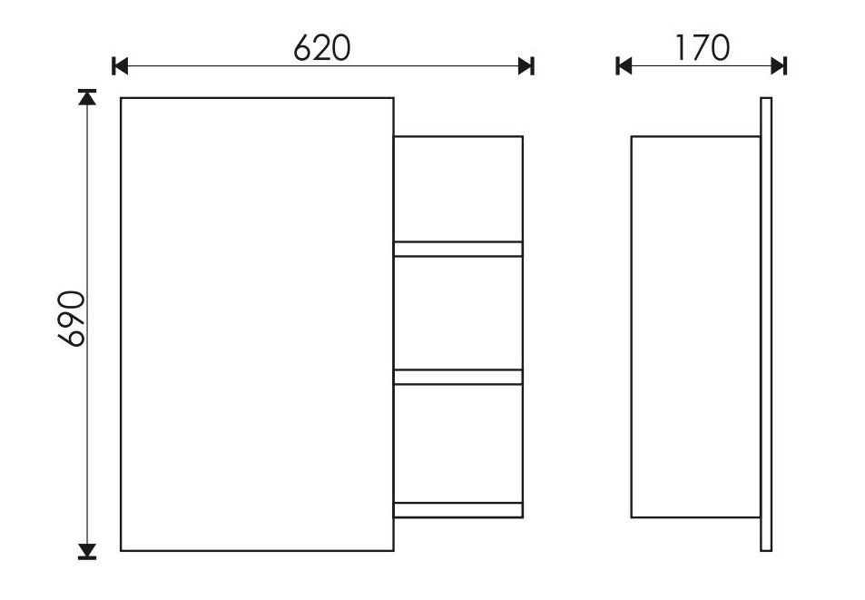 65 Зеркало-шкаф «Хай-тек 65»