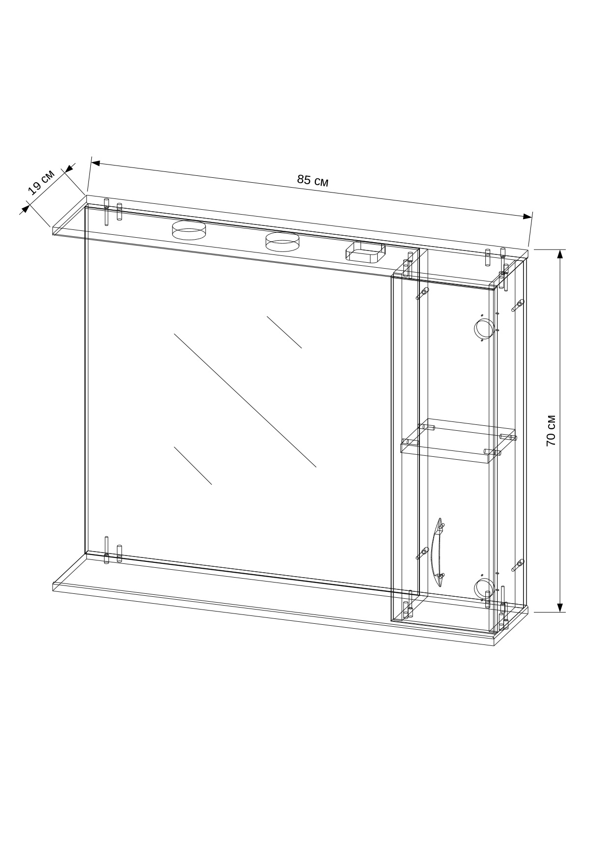 85 Зеркало-шкаф "Alegra 85" правое