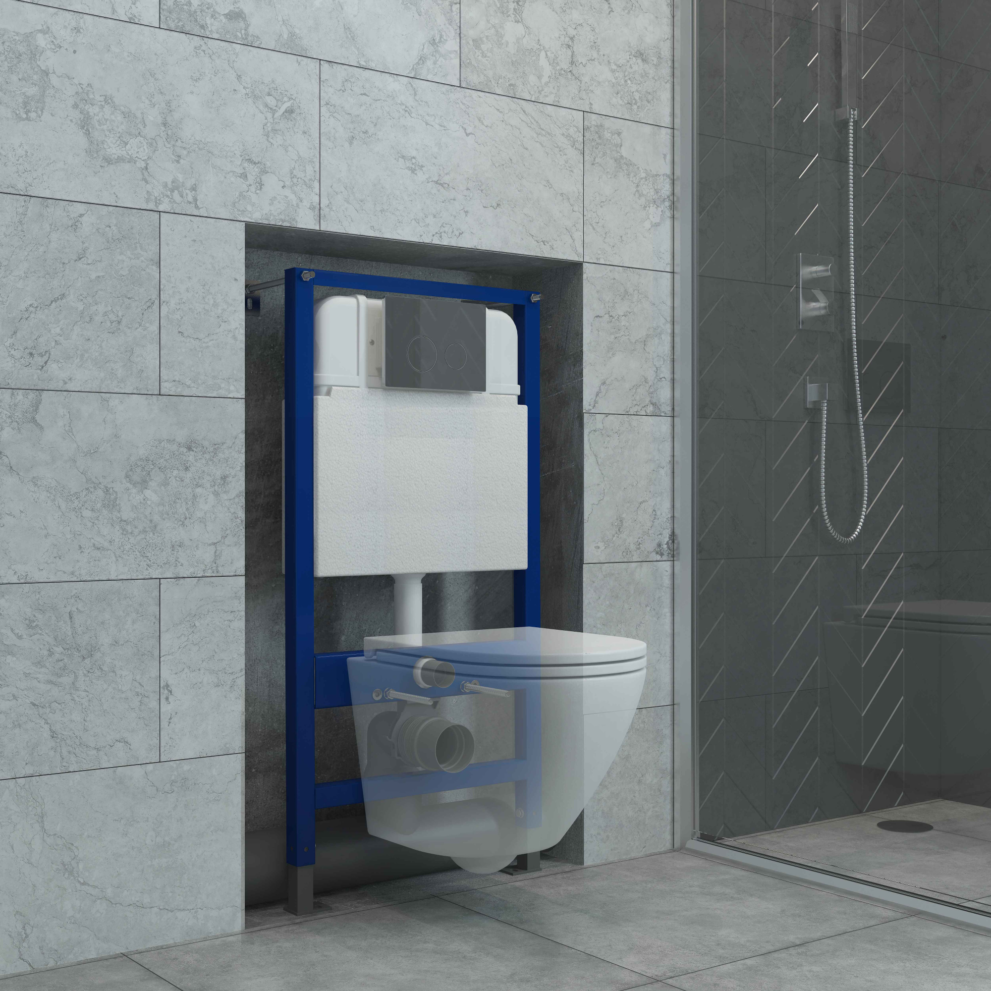 Кнопка смыва EvaGold 545-19 пластик круглая хром для инсталляции 545