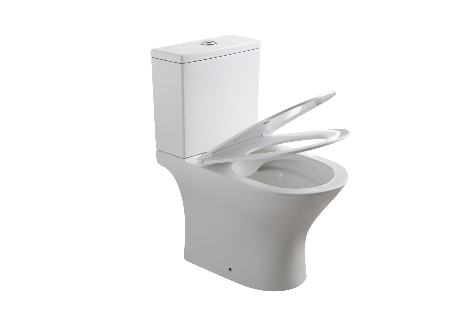 Унитаз-компакт EG302 безободковый, сиденье тонкое ДП, крепления, арматура, гориз. выпуск