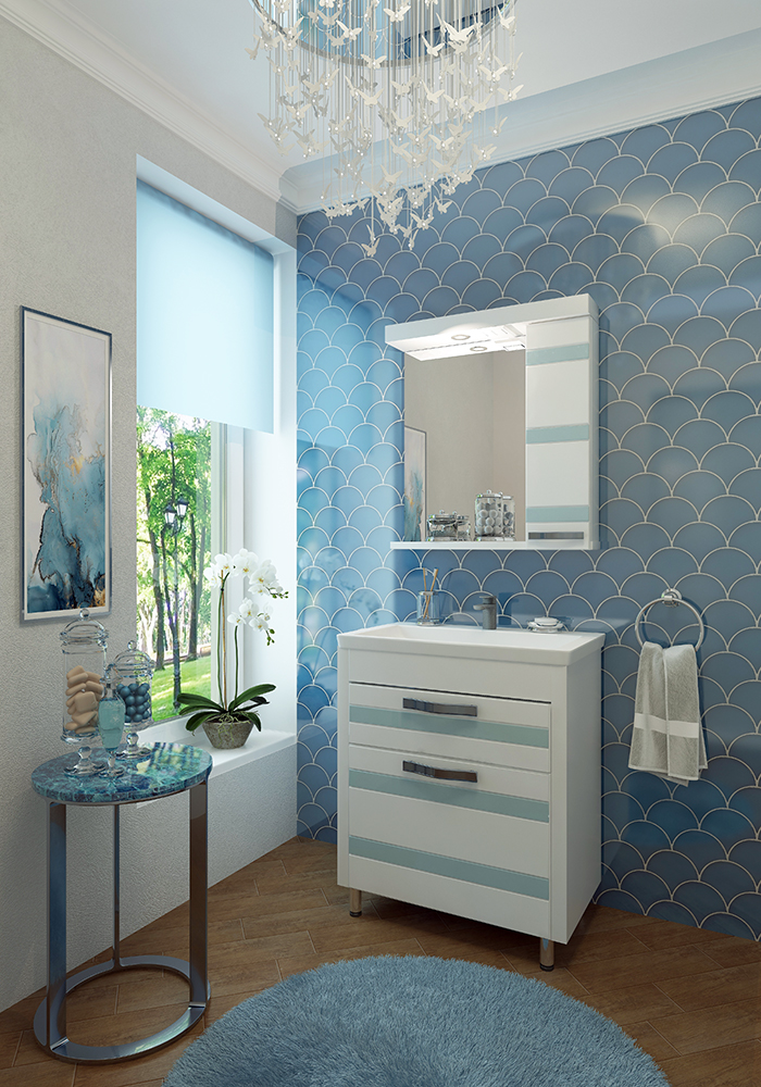 70 Тумба "Fantasy 70" 2ящ. белое дерево ( ум. "Фостер 700"/COMO 70)