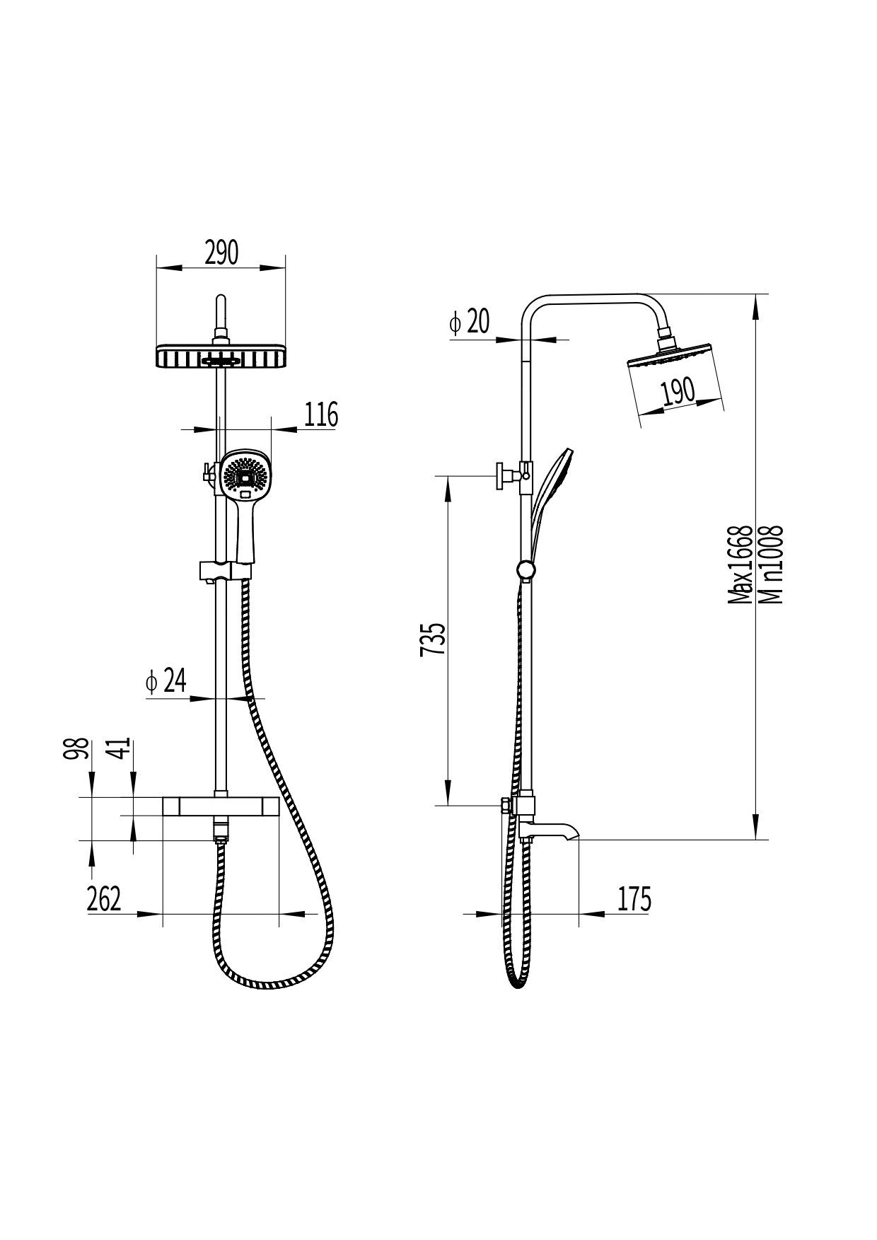 Congo FS03C-PVD Душевая стойка (150 см) со смесителем латунь, хром с терморегуляцией EvaGold