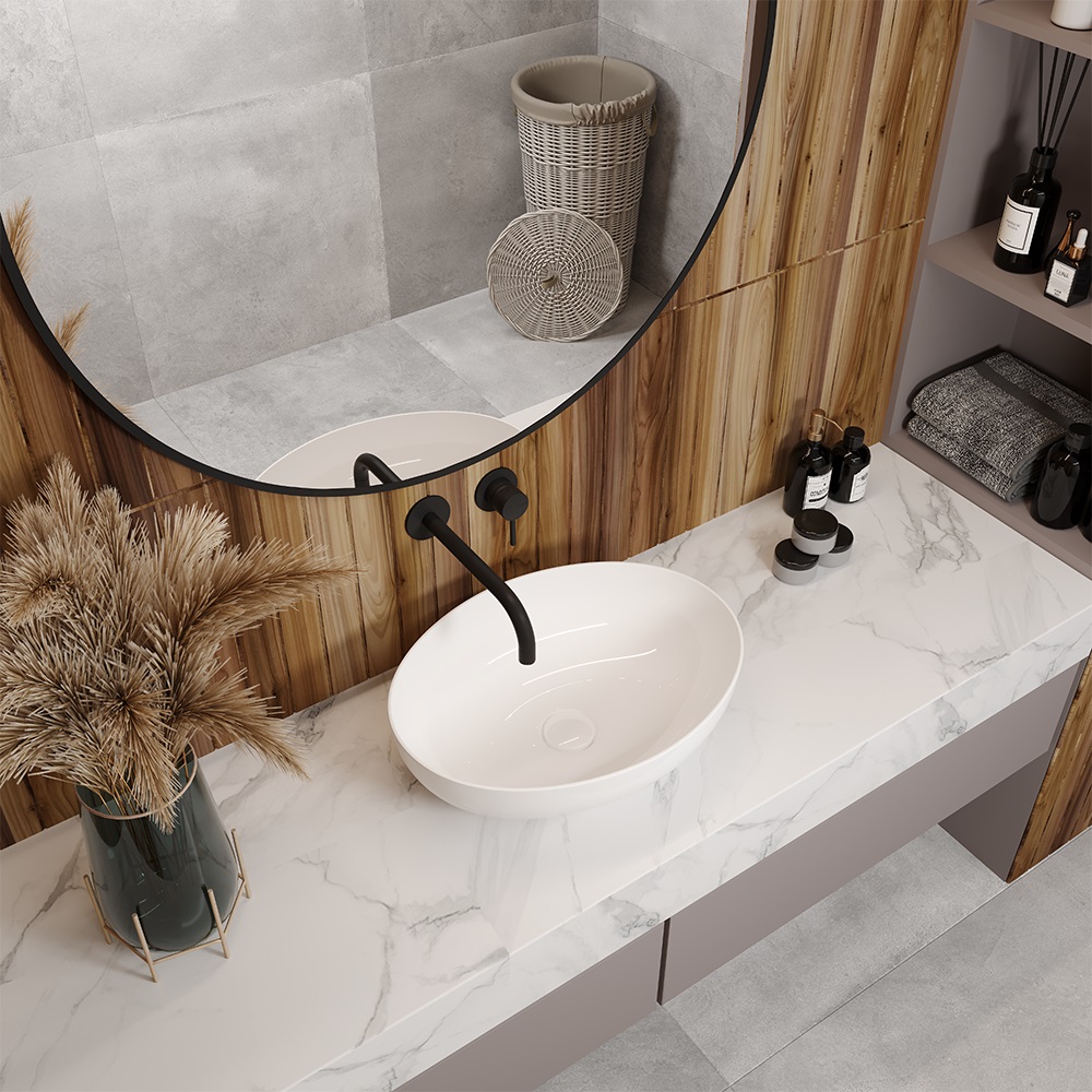 Умывальник накладной A433 овал без перелива (515*390*145 мм)