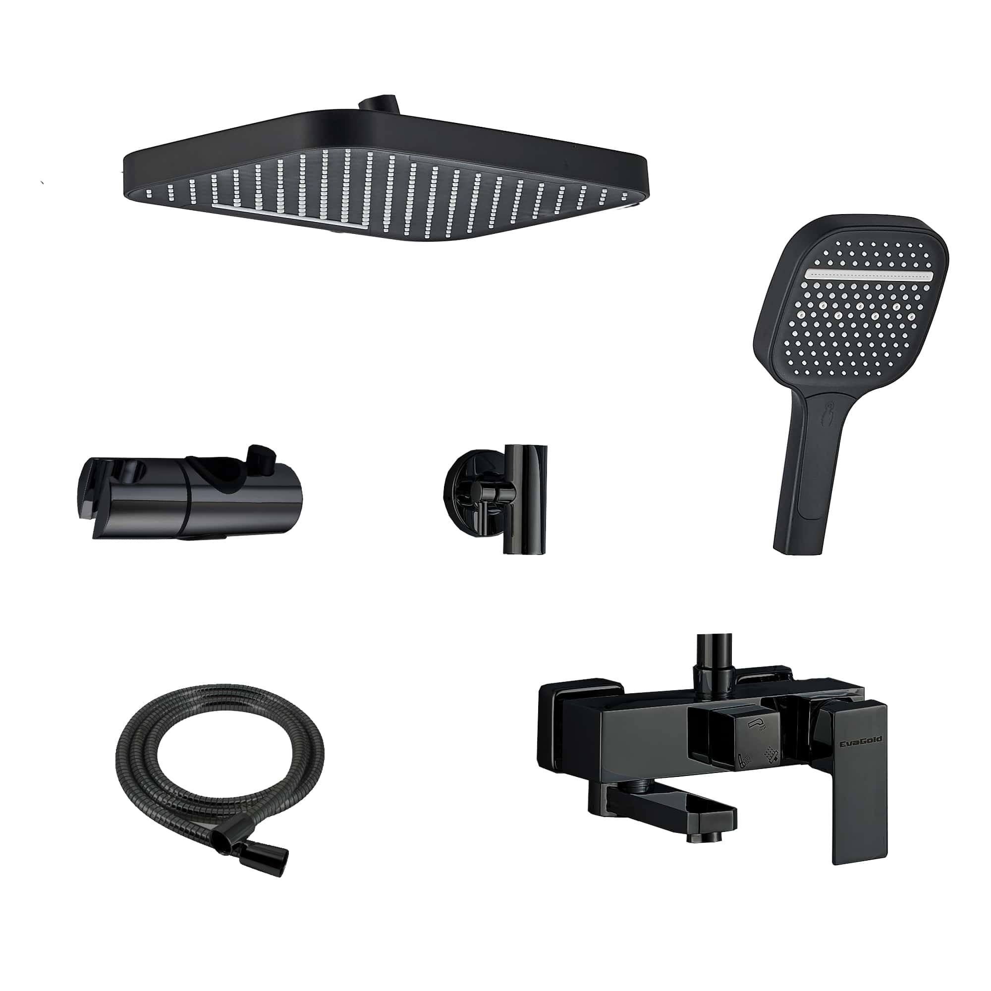 Richard FS01B-PVD Душевая стойка (150 см) со смесителем латунь, черный EvaGold