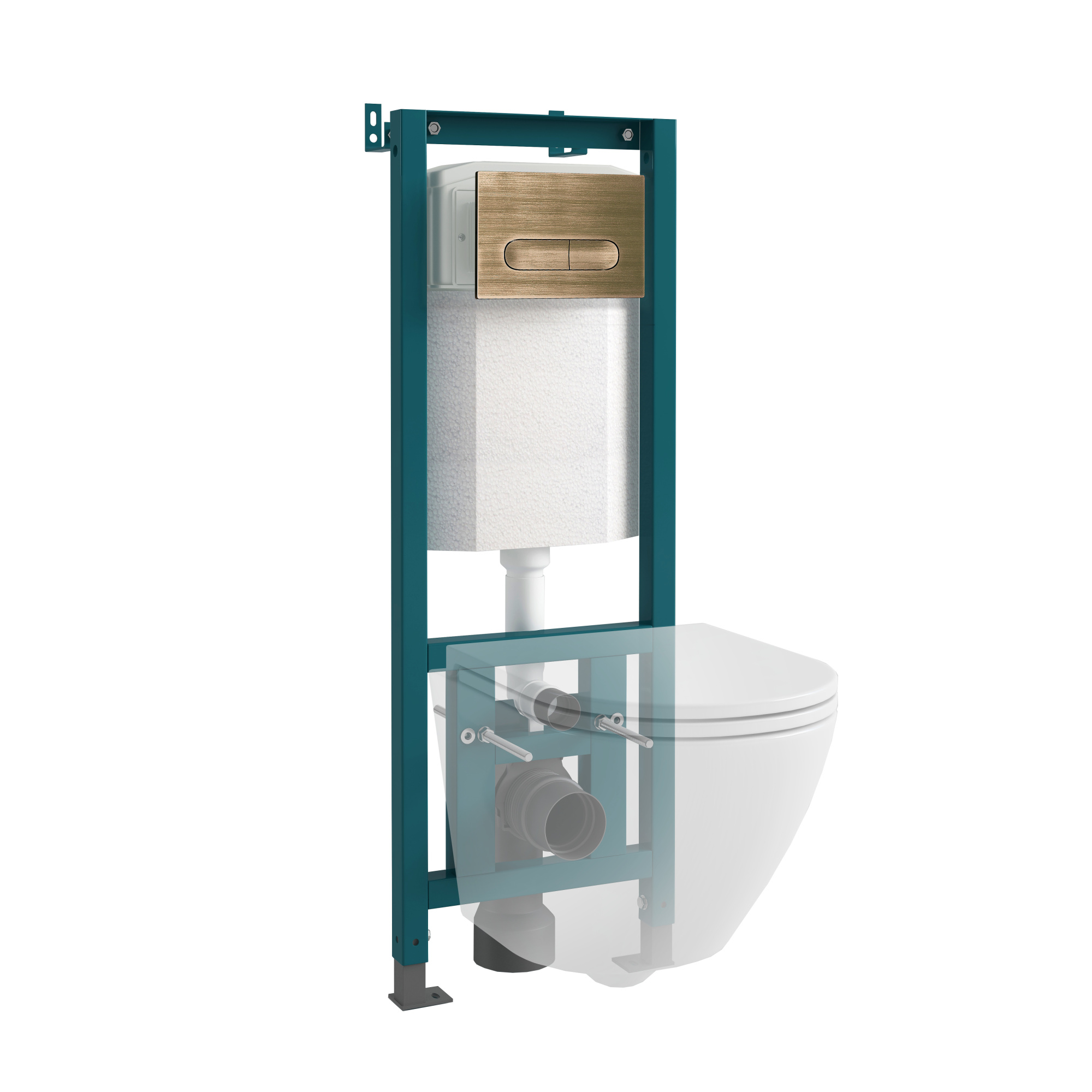 Кнопка смыва EvaGold 04, пластик овал бронза для инсталляции EvaGold 400 и EvaGold 500