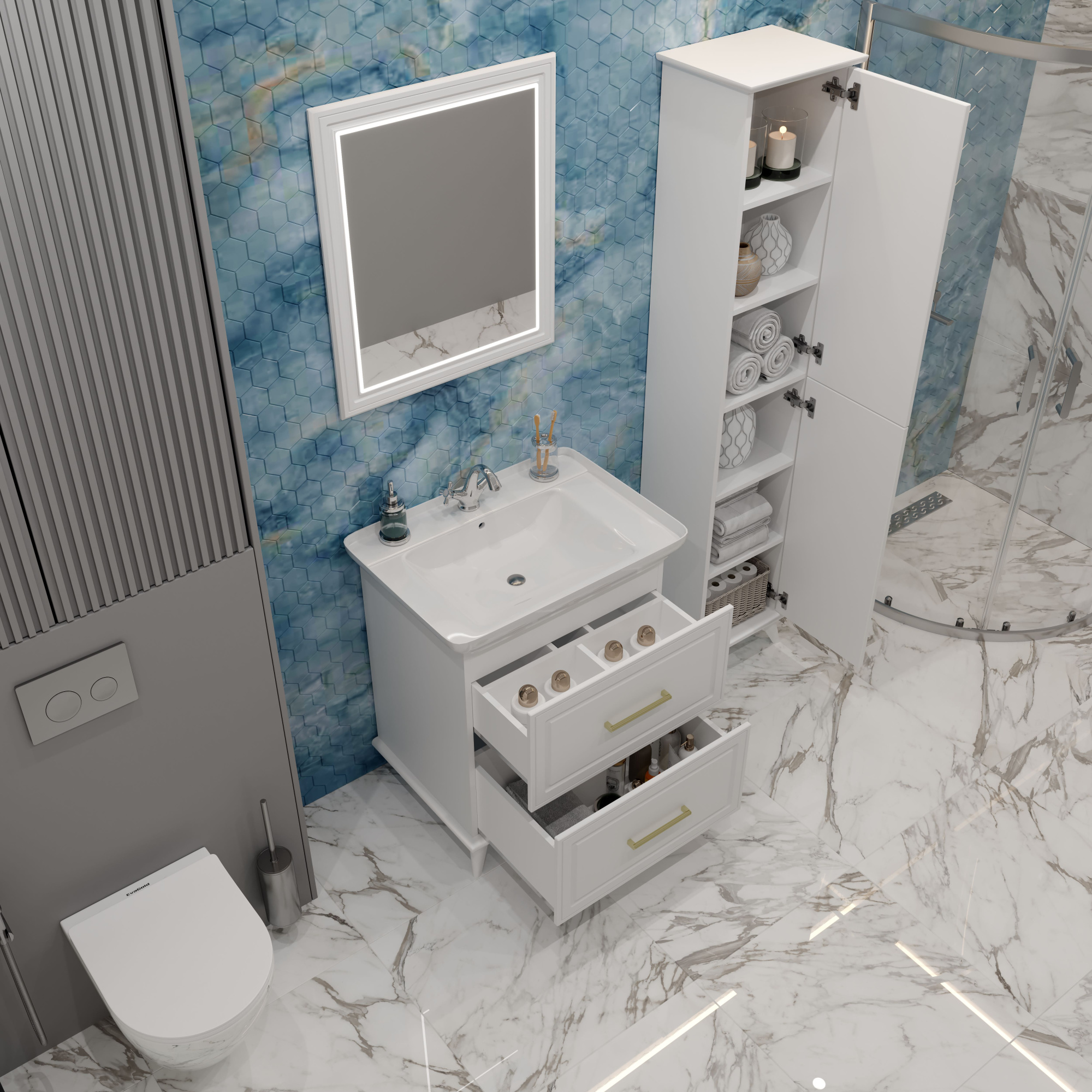 40 Пенал-шкаф «Michael 40» универсальный, цвет белый