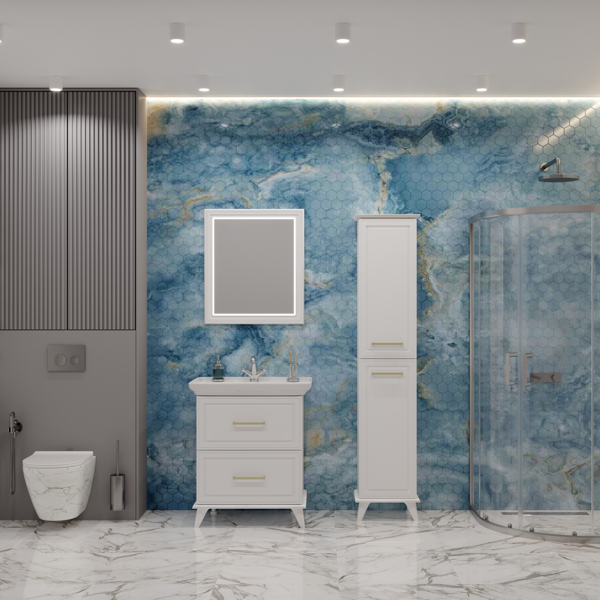 40 Пенал-шкаф «Michael 40» универсальный, цвет белый