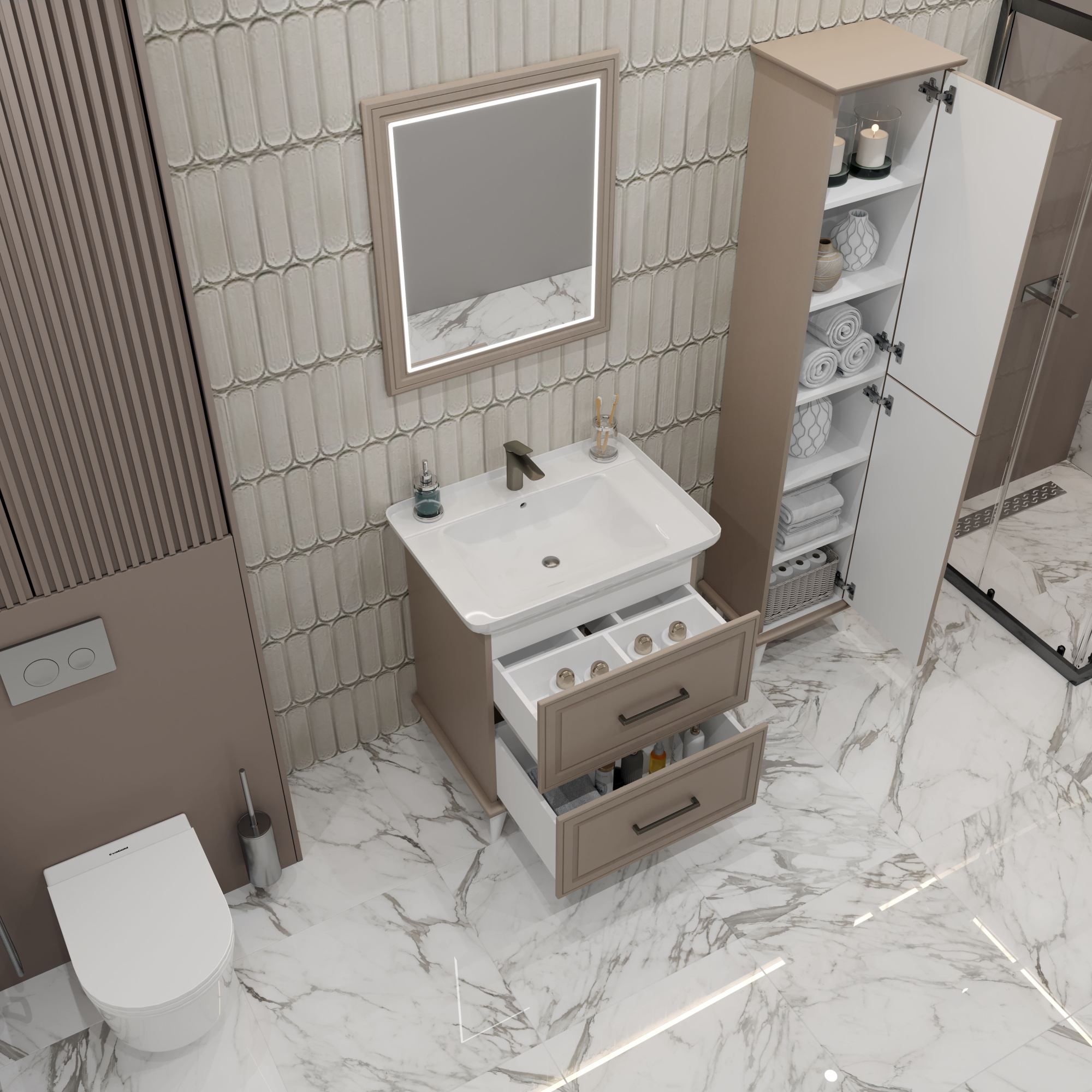 40 Пенал-шкаф «Michael 40» №2 универсальный, цвет мокка мусс