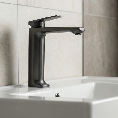 Vesta FW17GR-PVD Смеситель для раковины высокий латунь, оружейная сталь EvaGold