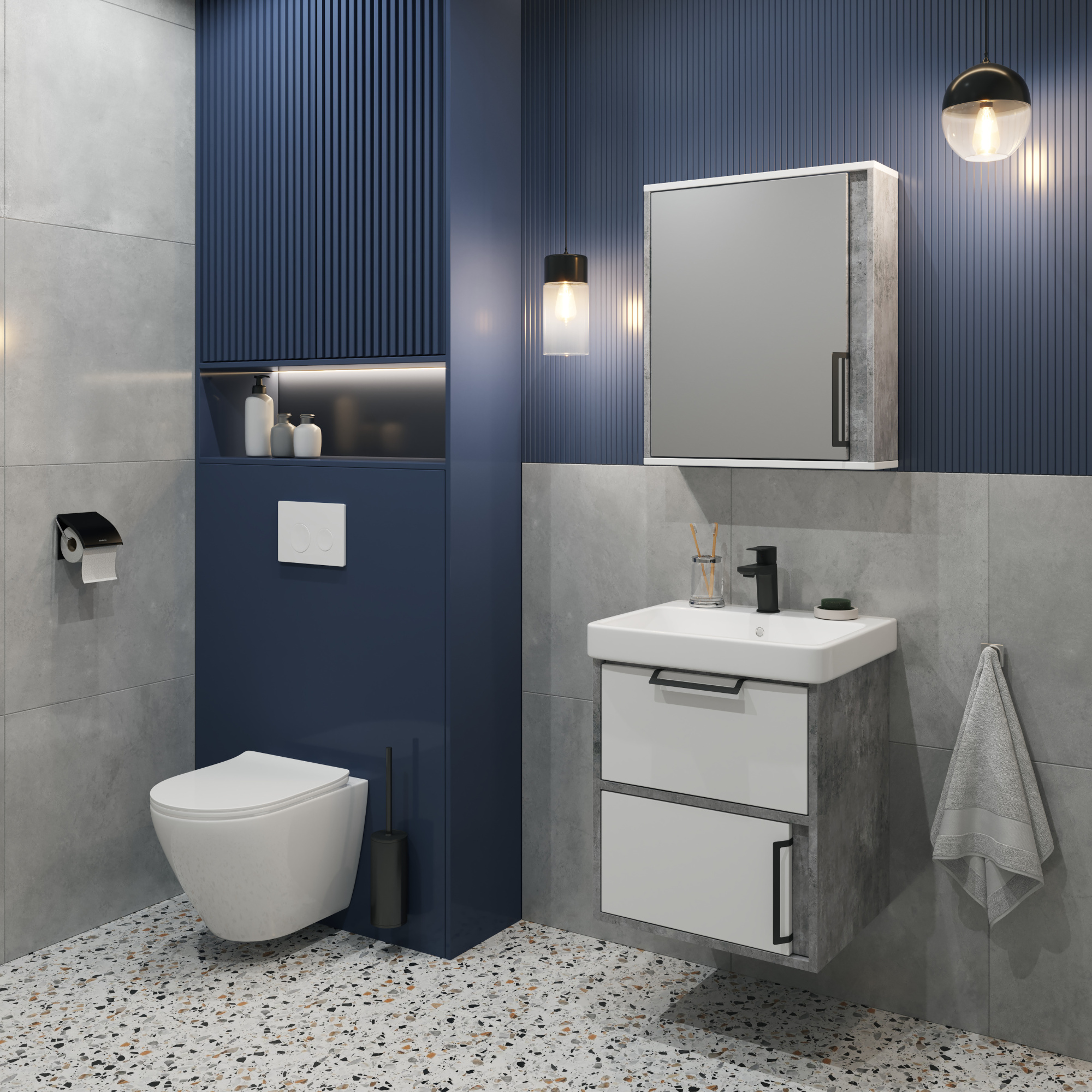 55 Зеркало-шкаф "Hunter 55" универсальное