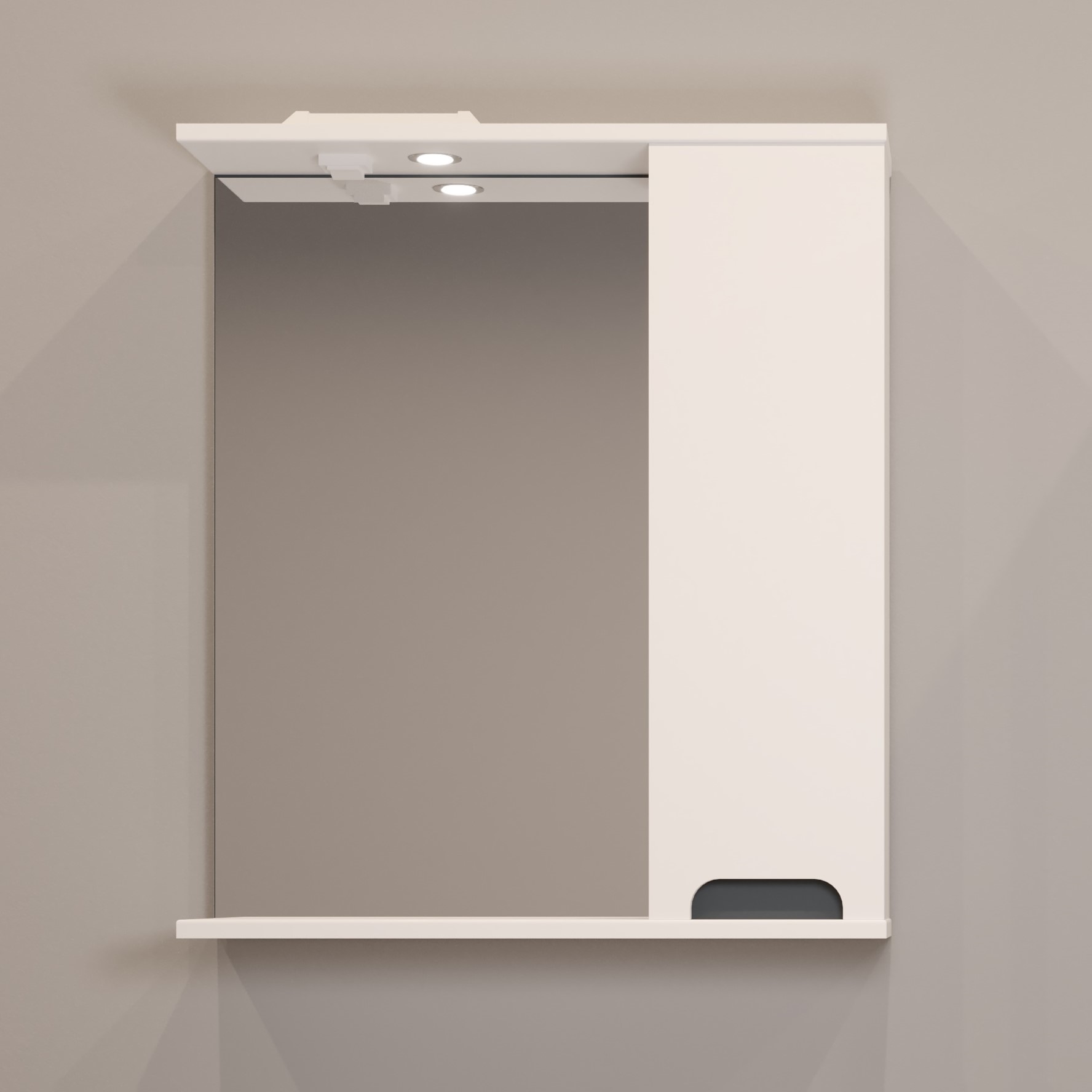 75 Зеркало-шкаф "Vesta 75" № 4 белый/графит Pur-клей