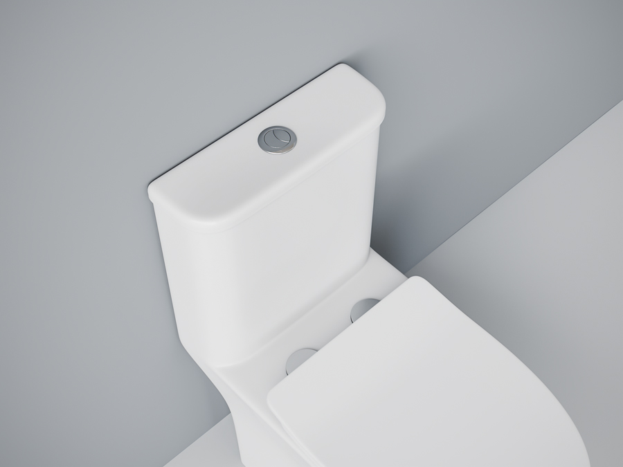 Унитаз-моноблок SM9614 безободковый, сиденье тонкое ДП, арматура (с гофрой и подводкой)