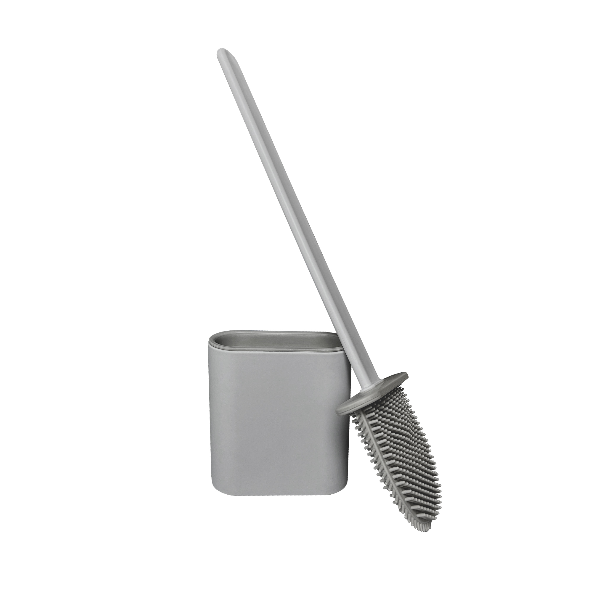 Ершик для унитаза силиконовый подвесной без сверления, серый "Kleber Lite"