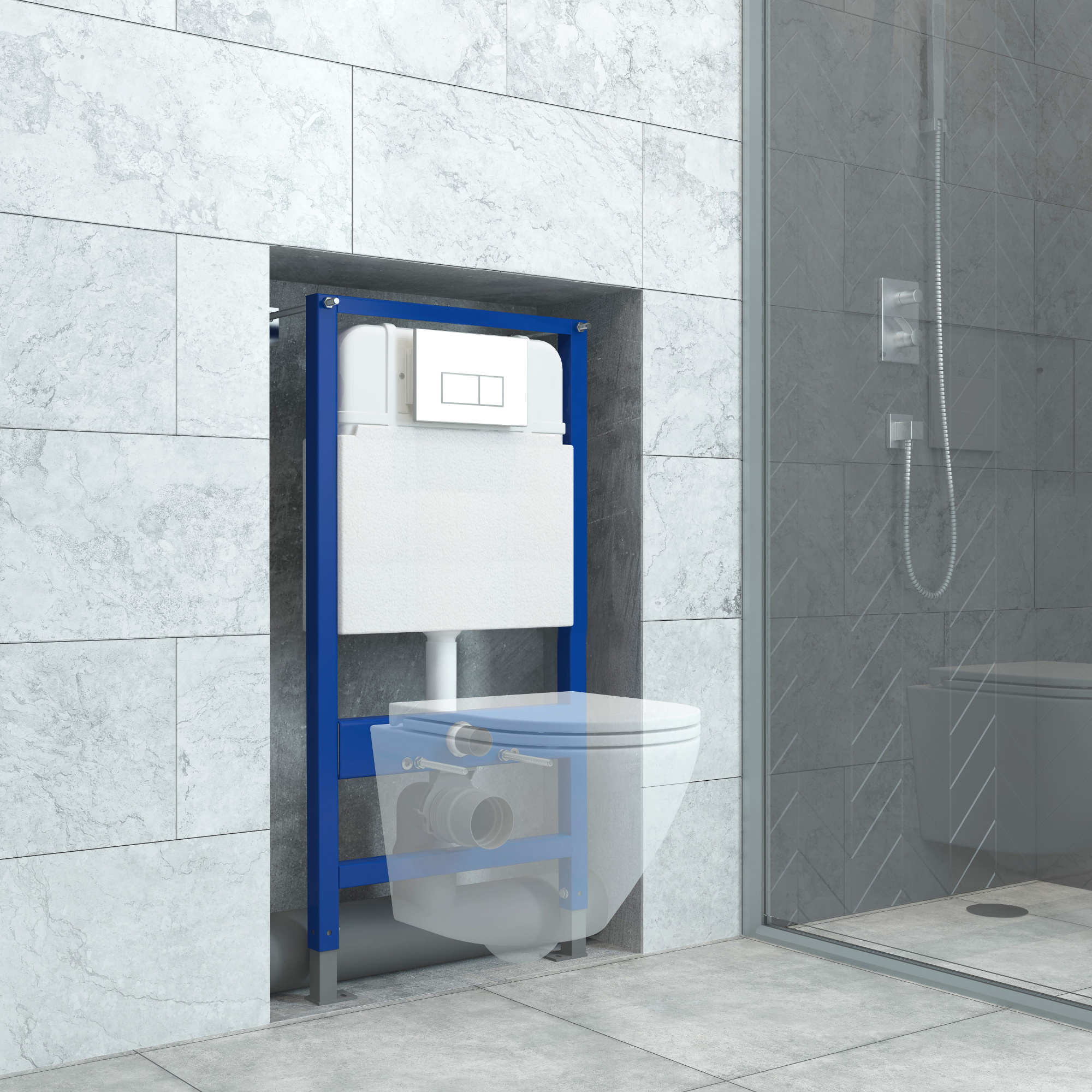 Кнопка смыва EvaGold 545-10 пластик прямоугольник белая глянец для инсталляции 545