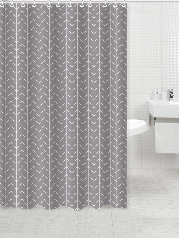 Т Штора для ванной Delphinium "Венза" полиэстер 180х180см, 12 колец, серый