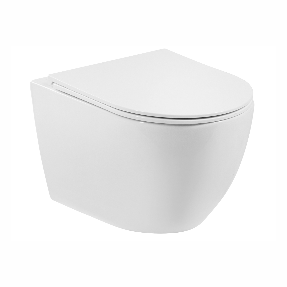 Унитаз подвесной K709T с круговым смывом безободковый, сиденье тонкое ДП, крепления