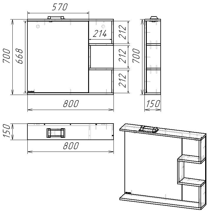 80 Зеркало "Forest 80" Pur-клей