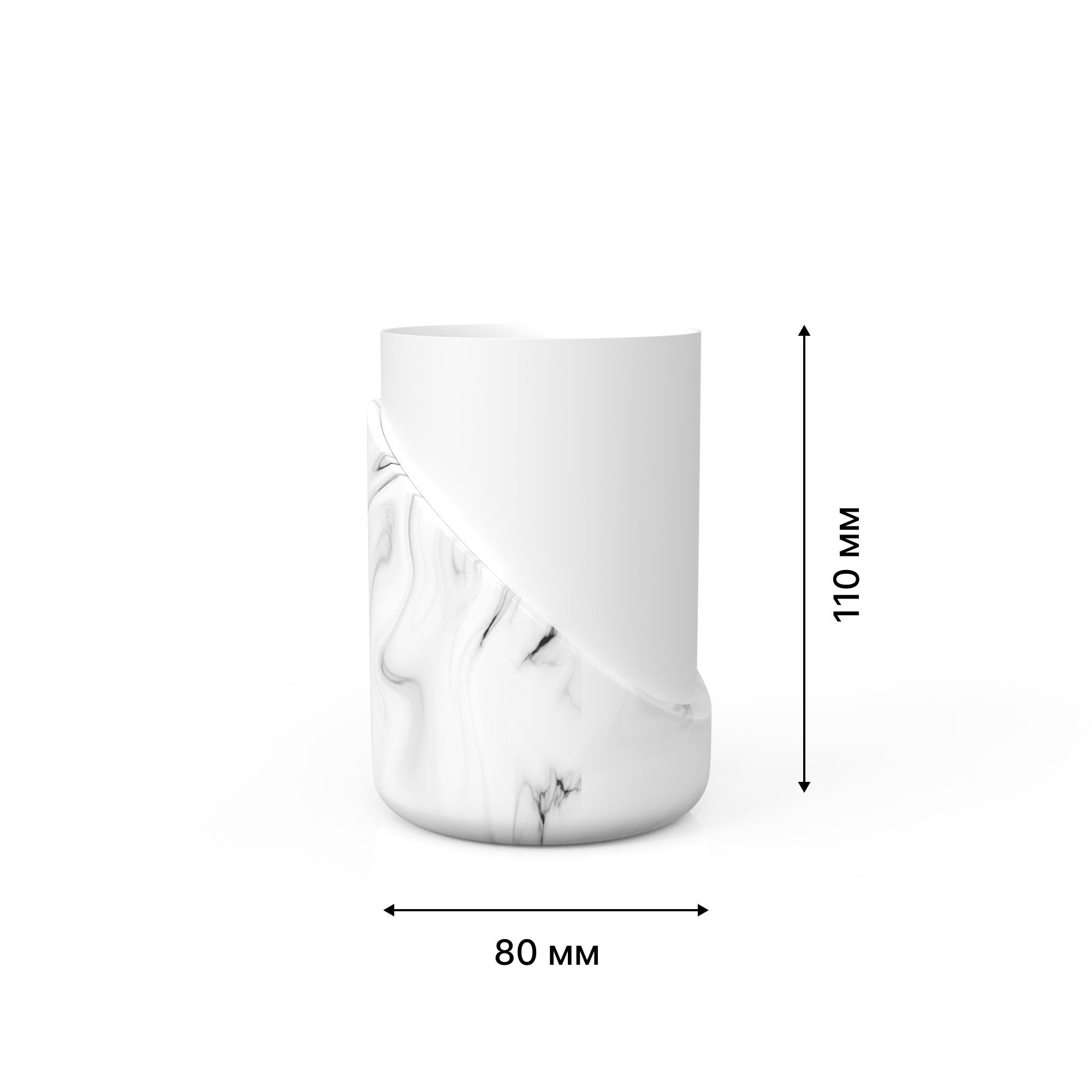 Стакан для зубных щеток настольный, MARBLE LIGHT, полирезин